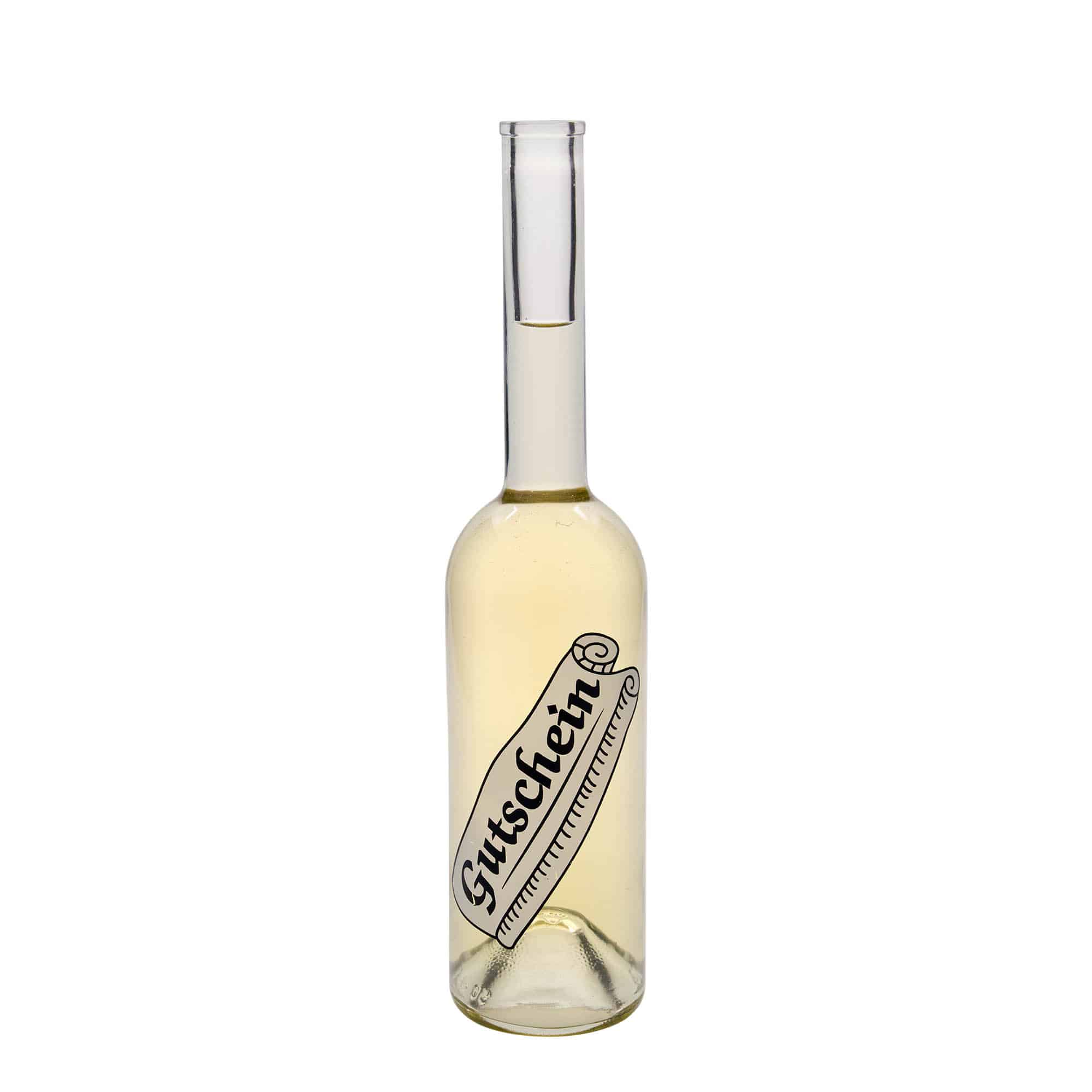 500 ml klaaspudel „Opera“, motiiv: kinkekaart, avale: kork
