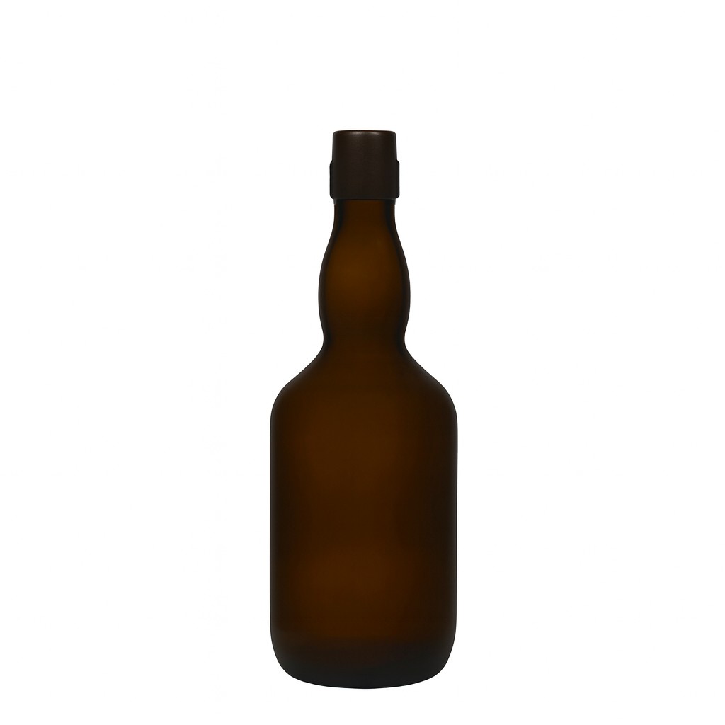500 ml õllepudel kaelaga, klaas, antiikroheline, avale: klambrikork