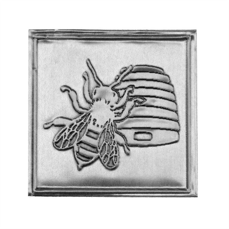 Tin silberne quadratische Etikett „Honig“