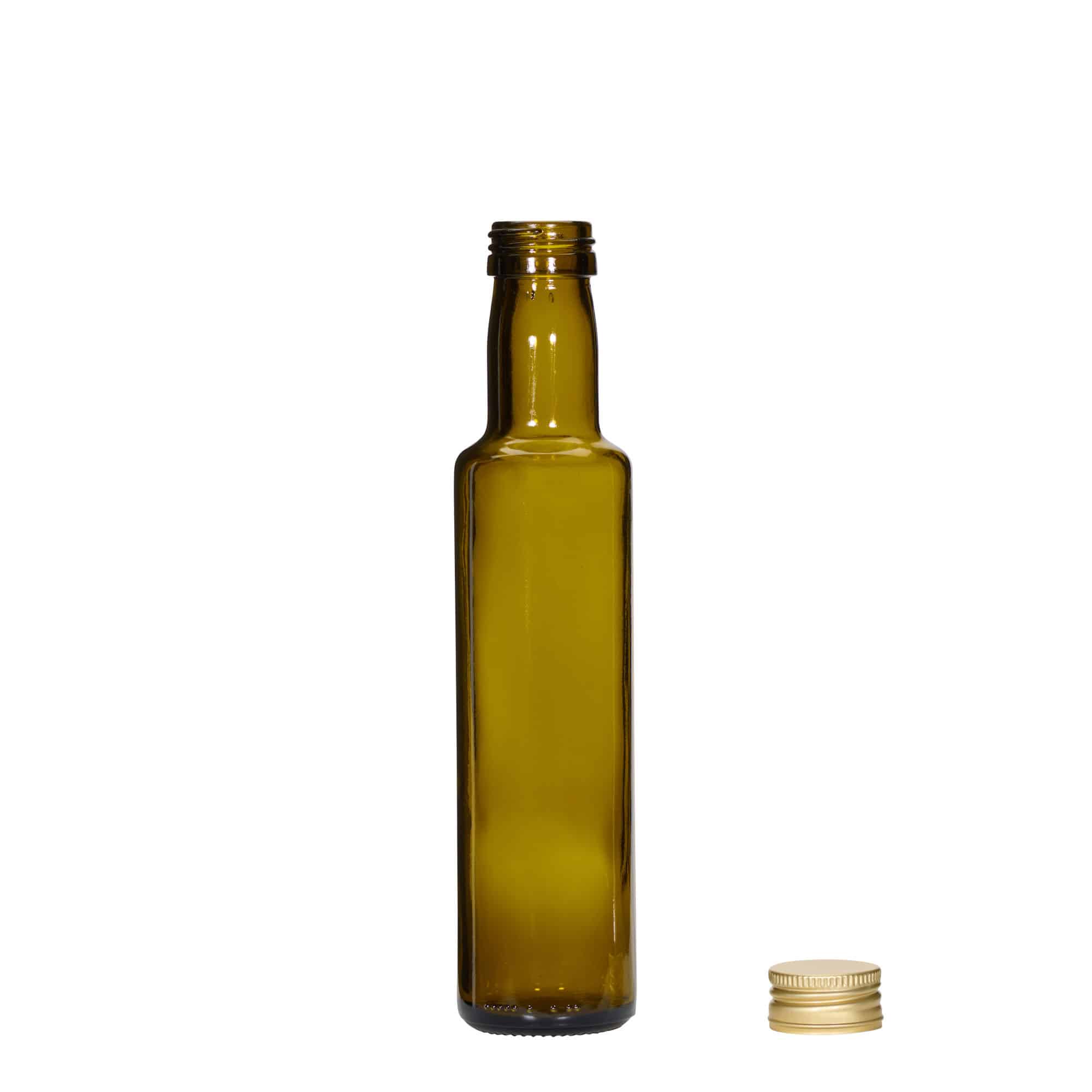 250 ml klaaspudel 'Dorica', antiikroheline, sulgur: PP 31,5