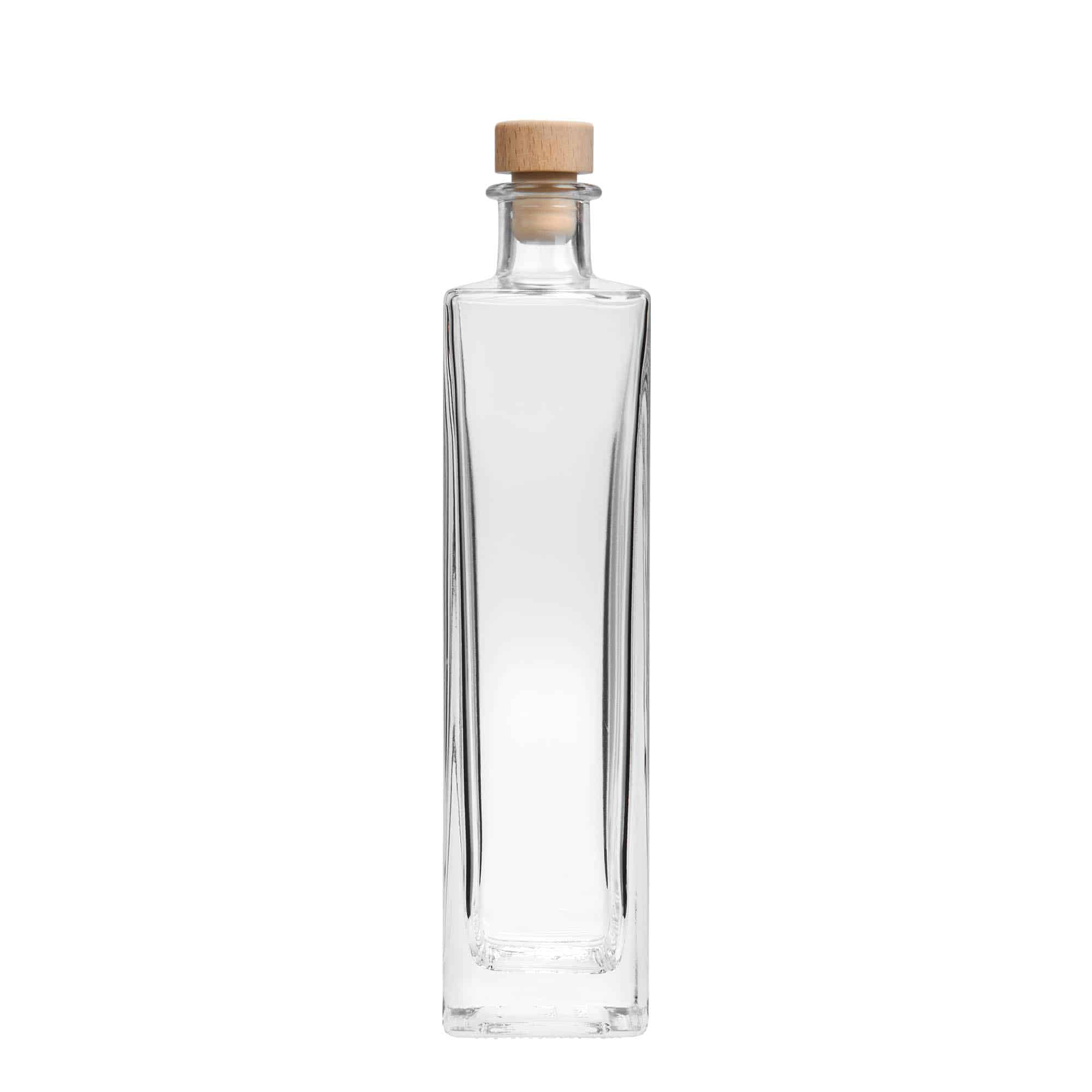 500 ml klaaspudel 'Rafaello', ruudukujuline, sulgur: kork