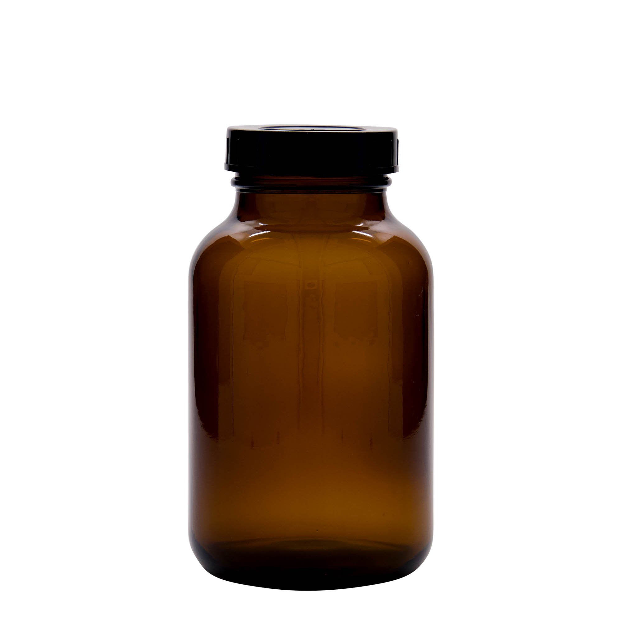 1.000 ml laia kaelaga klaaspurk, pruun, suuava: DIN 68