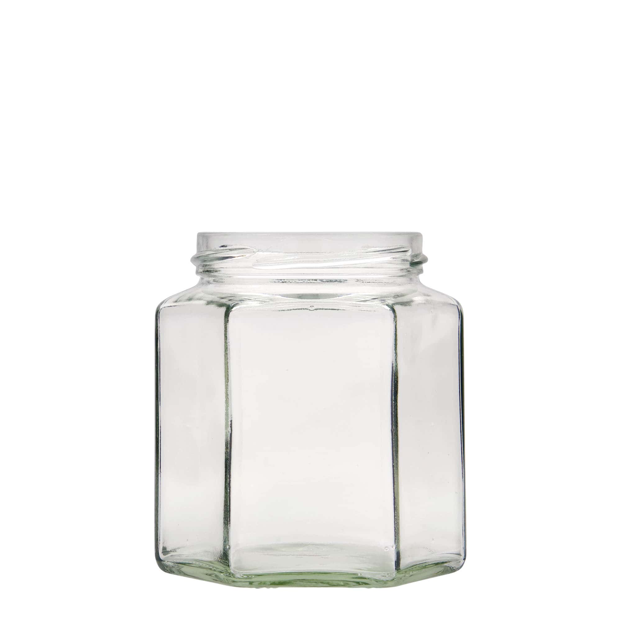 390 ml kuuskantklaas, ava: keeratava kaanega (TO 70)