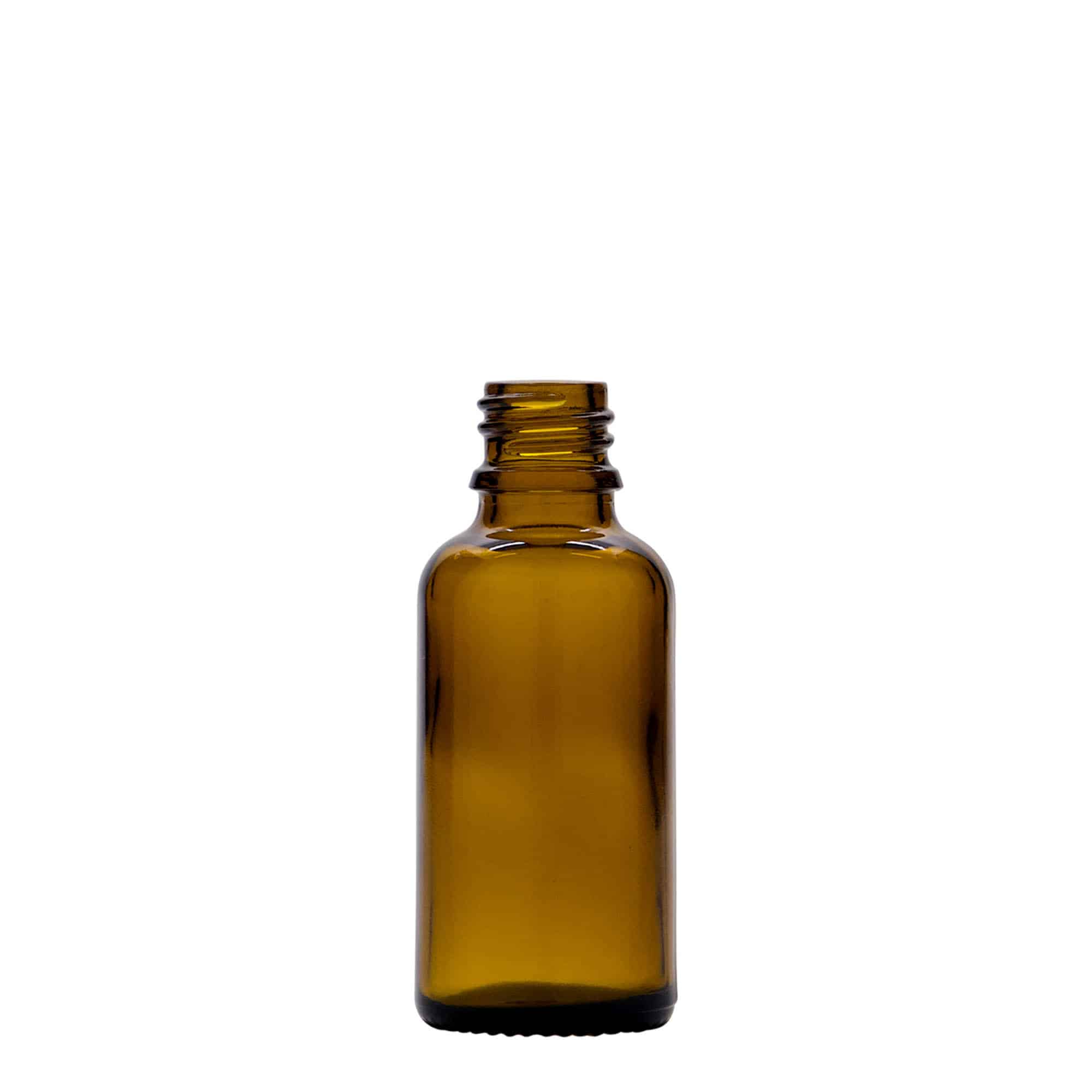 30 ml rohupudel vedelikupumbaga, klaas, pruun, sulgur: DIN 18