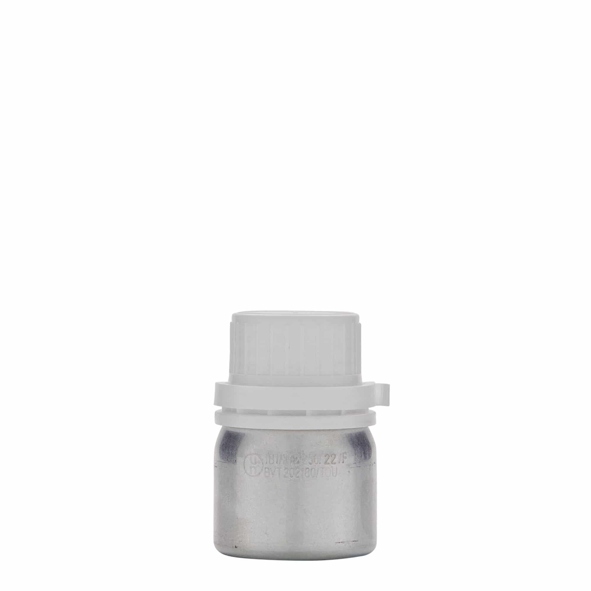 50 ml alumiiniumflakon, metall, hõbedane, suuava: DIN 32
