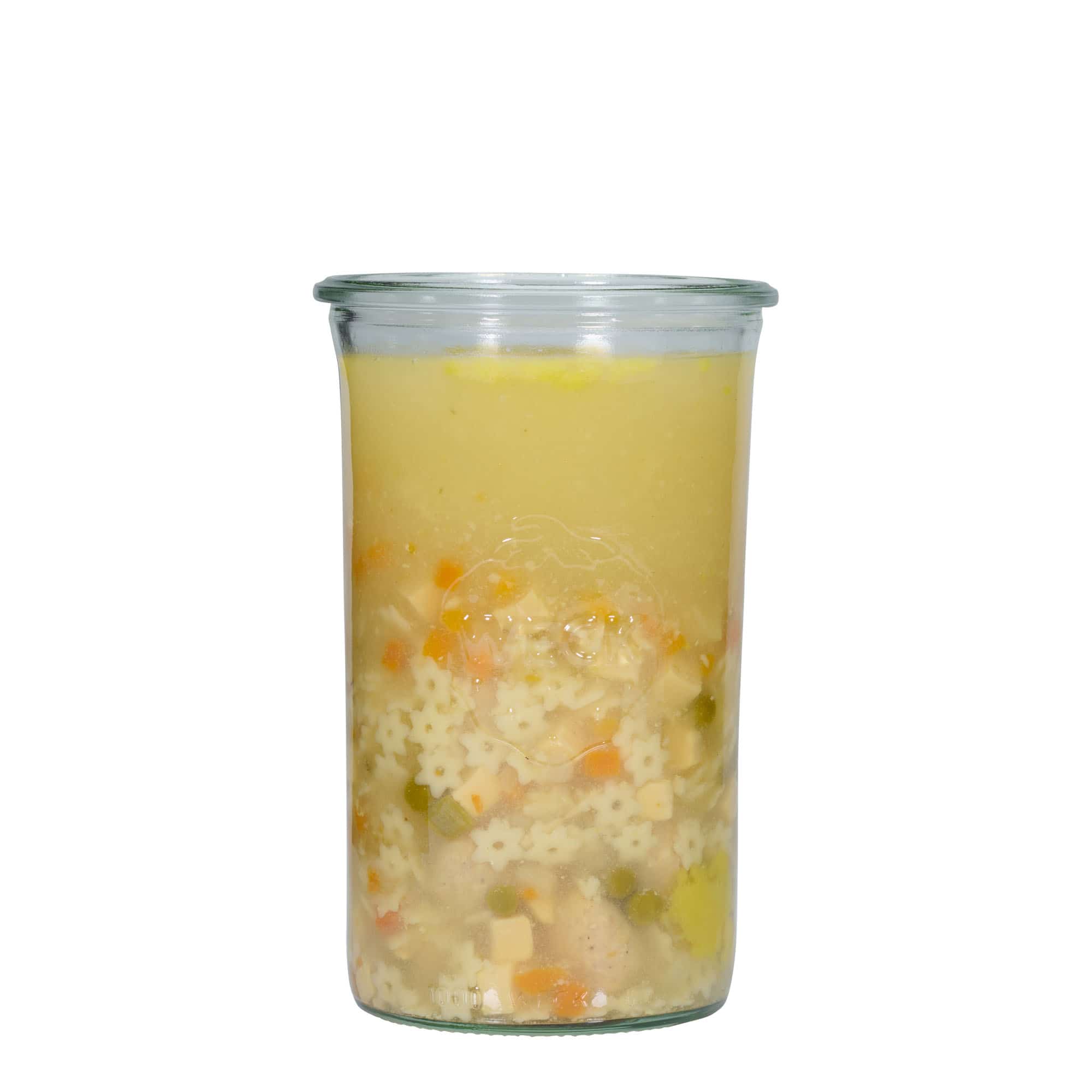 1000 ml WECKi laia suuga purk, sulgur: ümar serv