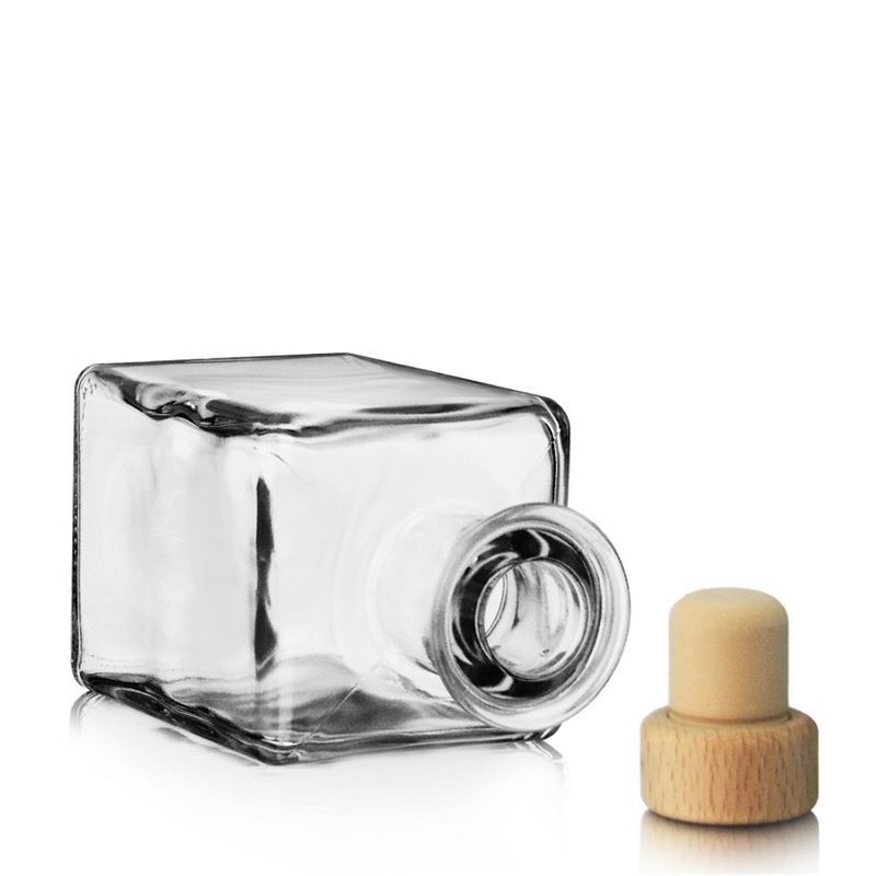 200 ml klaaspudel 'Kubica', ruudukujuline, sulgur: kork
