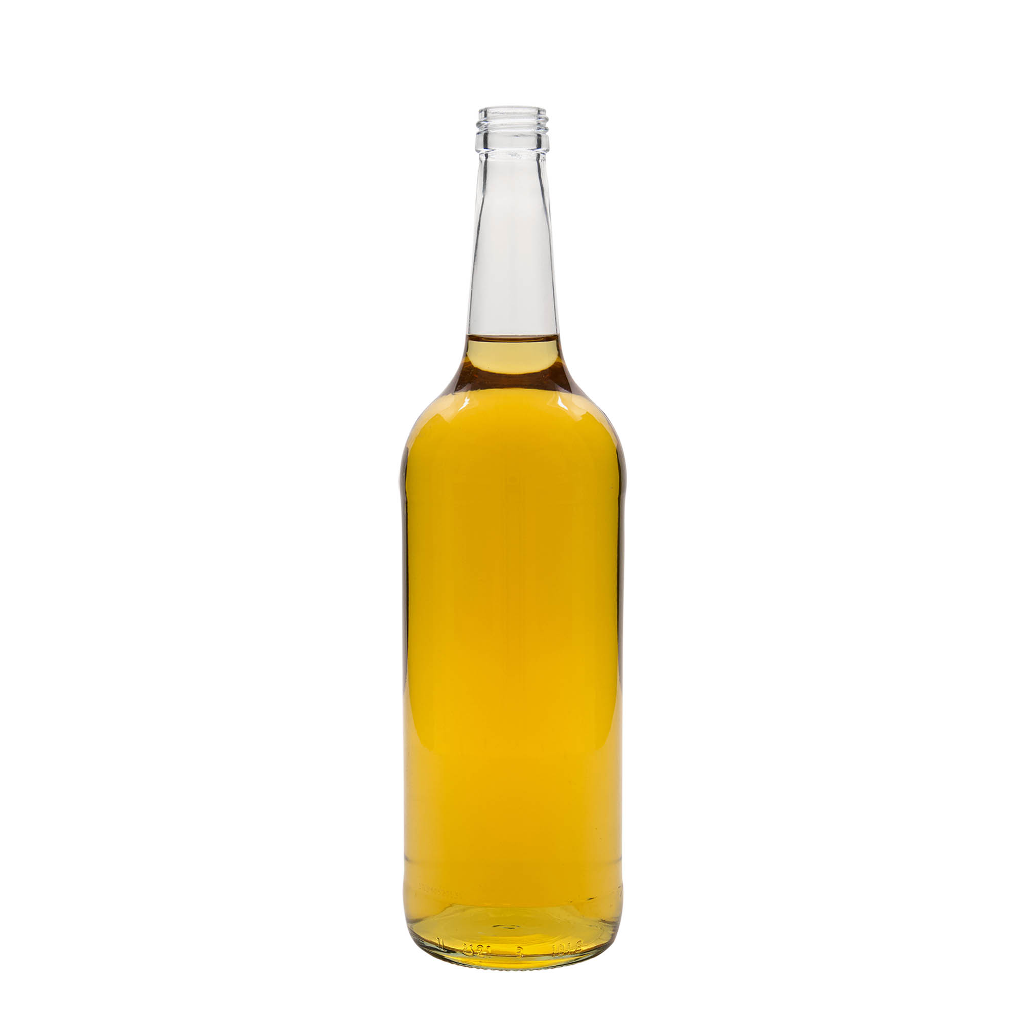 1.000 ml klaaspudel sirge kaelaga, suuava: PP 28