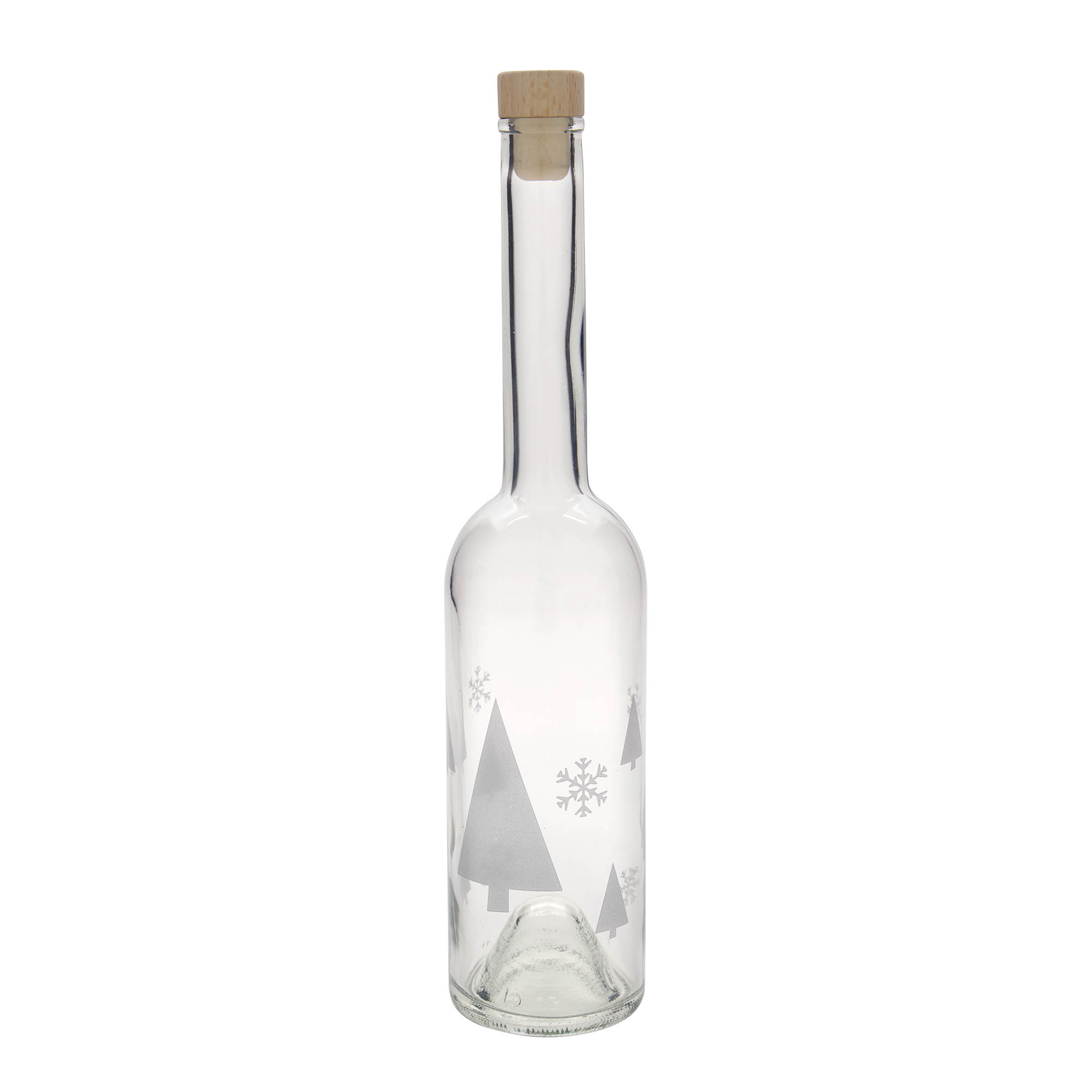 500 ml klaaspudel 'Opera', motiiv: lumekristallid, suuava: kork 500 ml klaaspudel 'Opera', motiiv: lumekristallid, suuava: kork