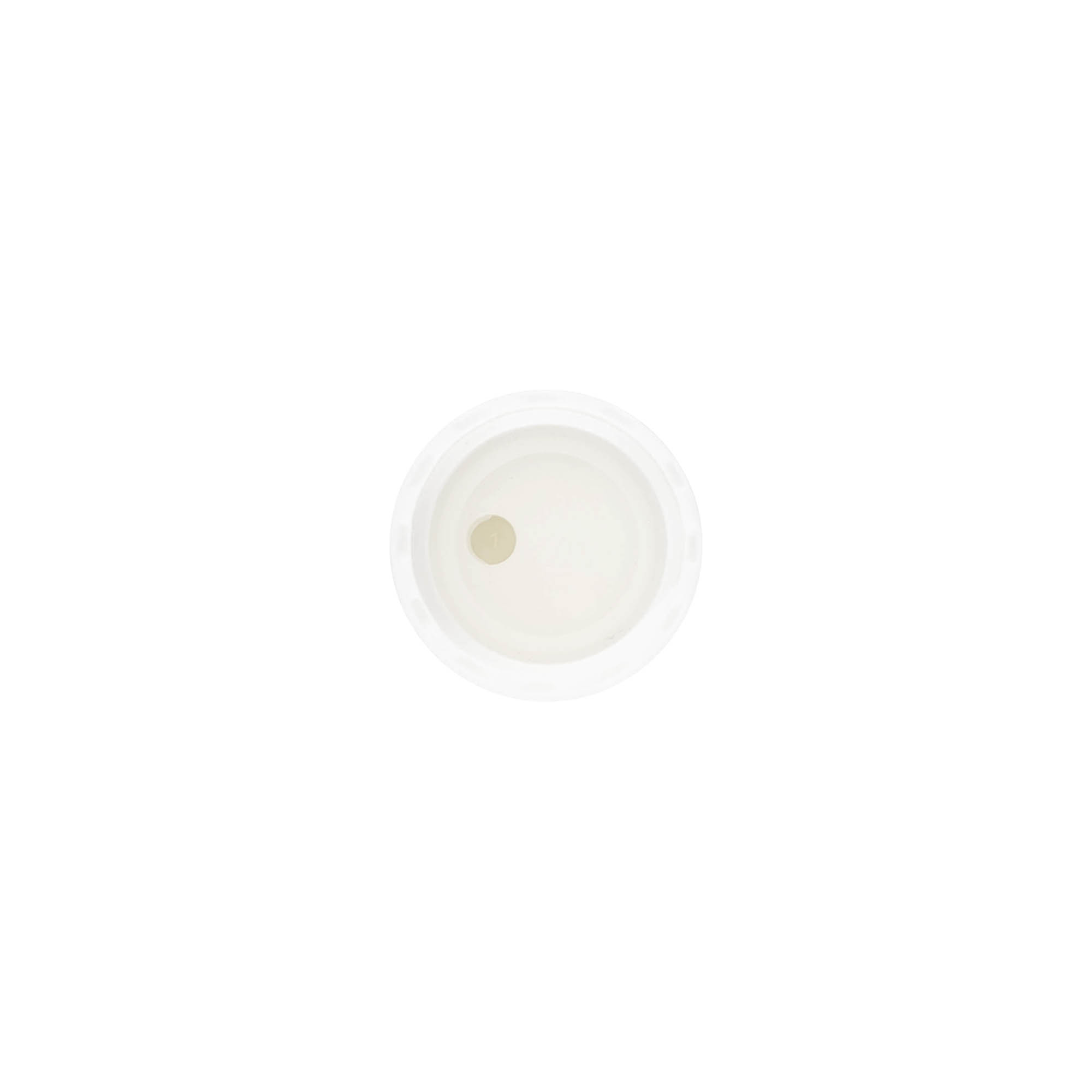 Keeratsiga kork Disc Top, PP-plast, valge, avausele: 20/410 Keeratsiga kork Disc Top, PP-plast, valge, avausele: 20/410