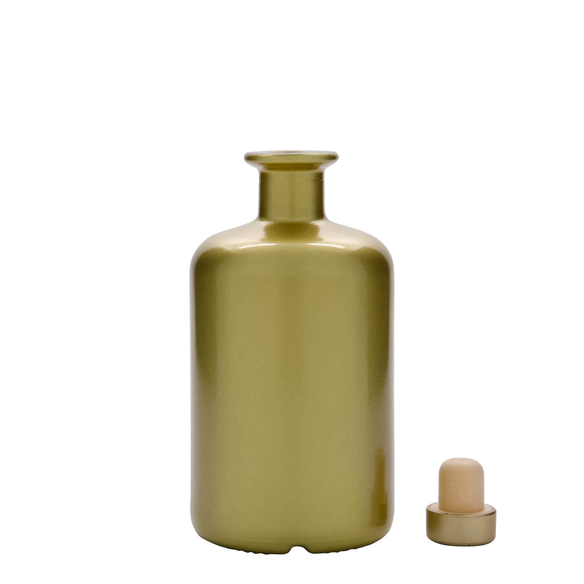 500 ml klaasist apteegipudel, kuldne, sulgur: kork