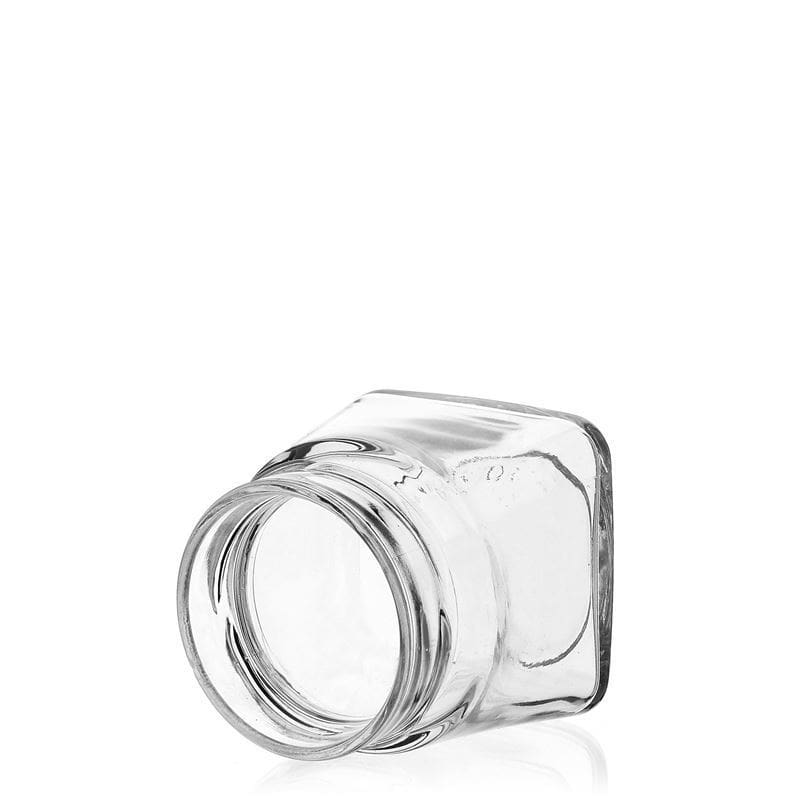 106 ml ruudukujuline klaaspurk 'Luxor', ava: Deep-Twist-Off (DTO 58)
