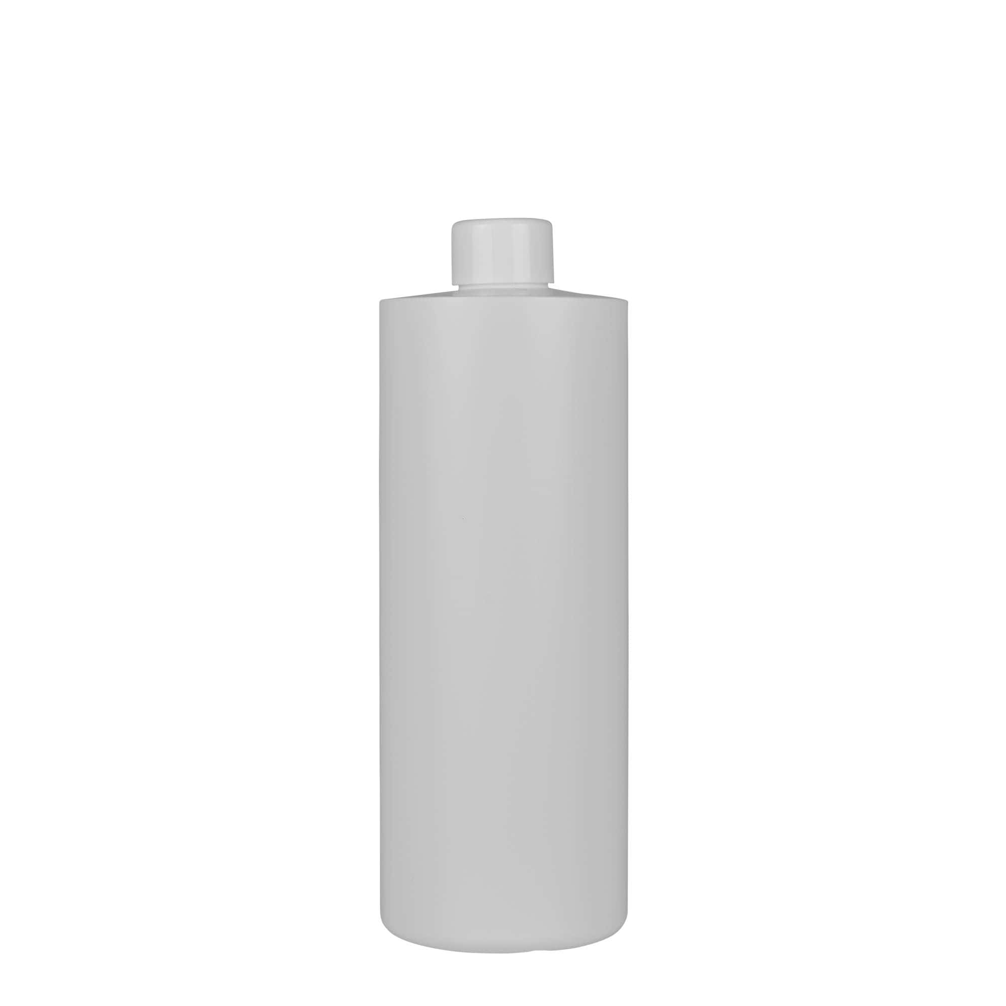 500 ml plastpudel 'Pipe', Green HDPE, valge, sulgur: GPI 24/410