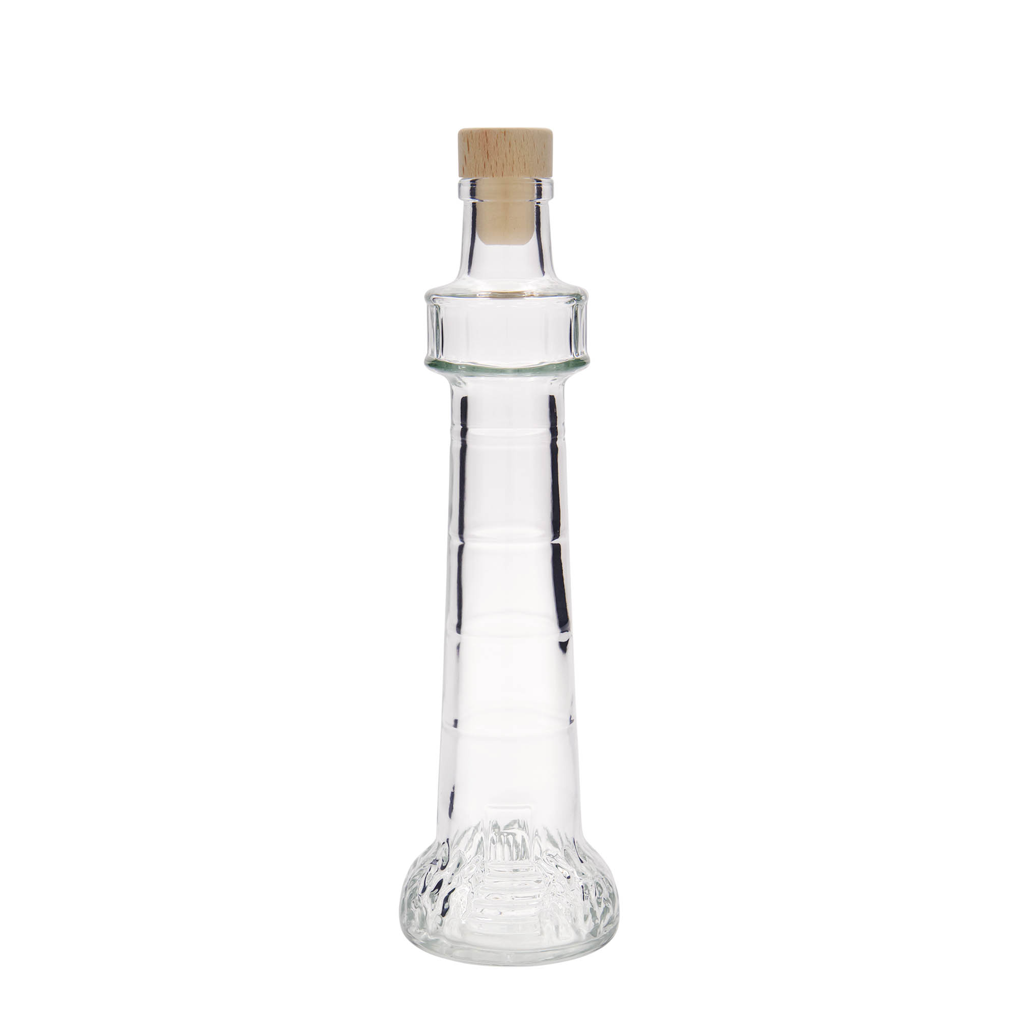 200 ml klaaspudel 'Leuchtturm', suu: kork
