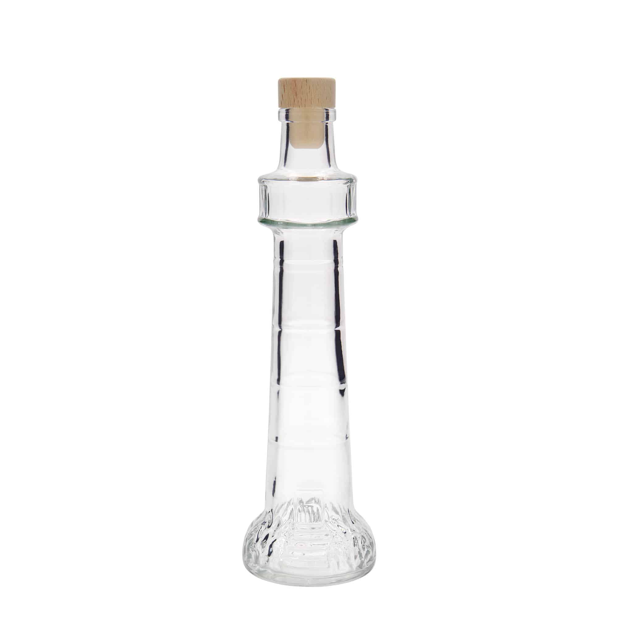 200 ml klaaspudel 'Leuchtturm', suu: kork