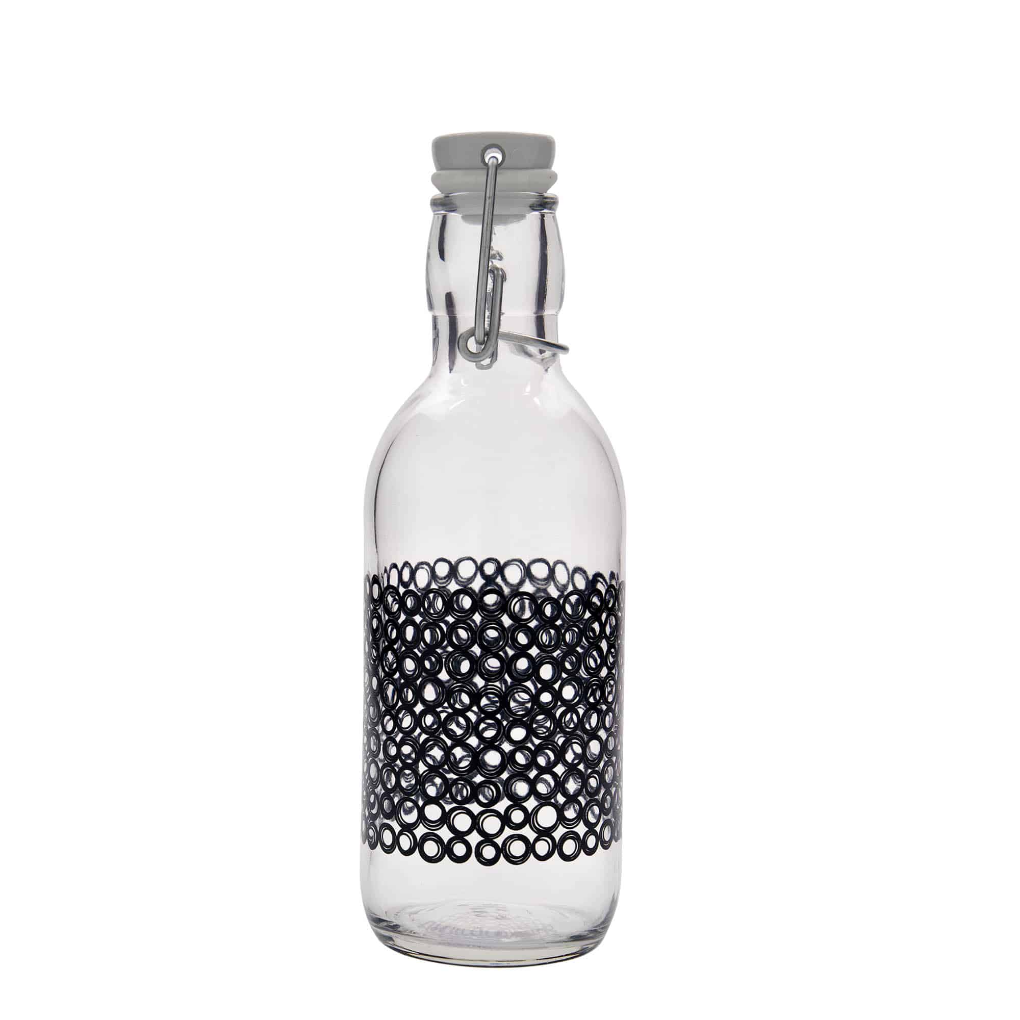 500 ml klaaspudel „Emilia“, motiiv: Circola nero, avale: klambrikork