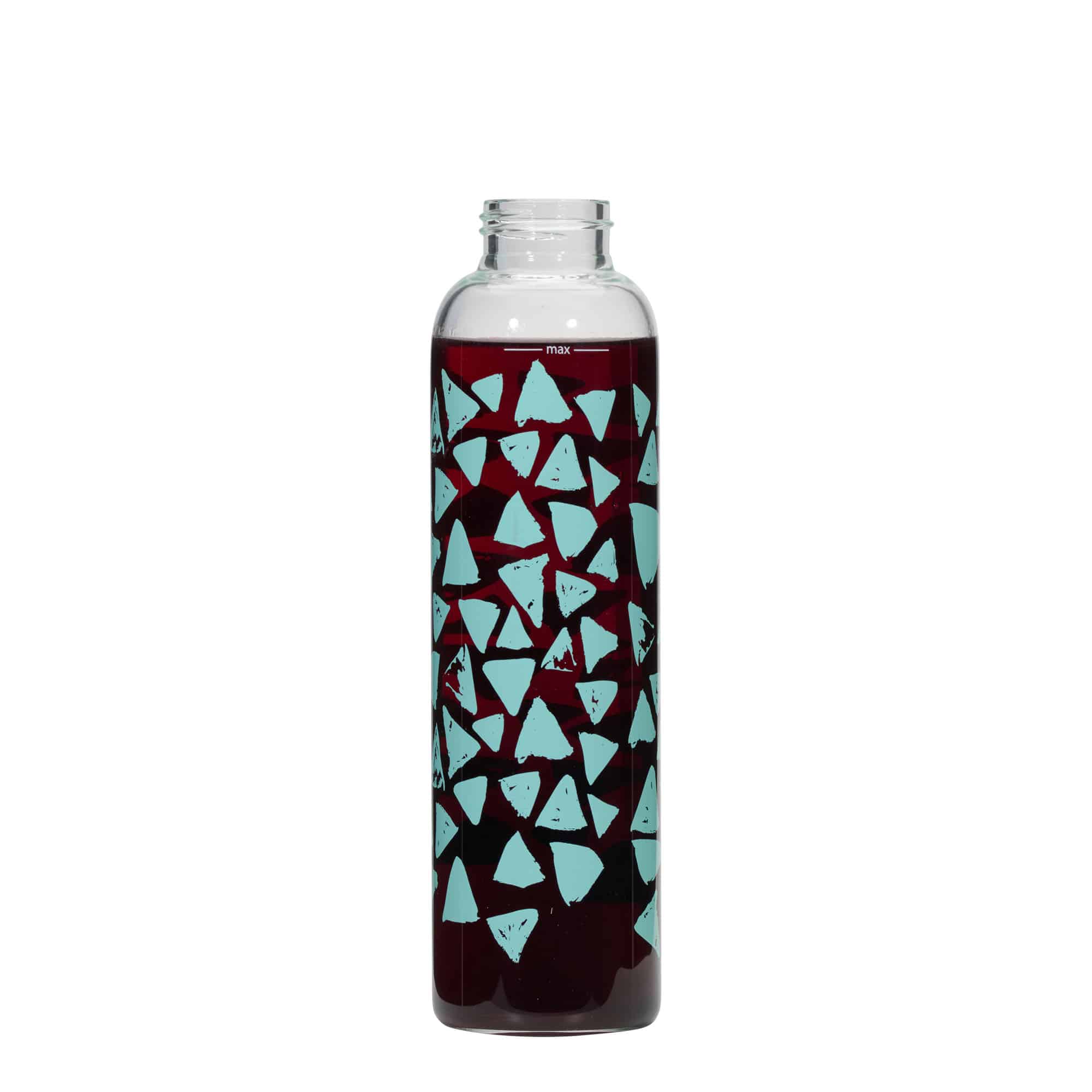 500 ml joogipudel 'Perseus', motiiv: türkiissinised kolmnurgad, sulgur: keeratav kork
