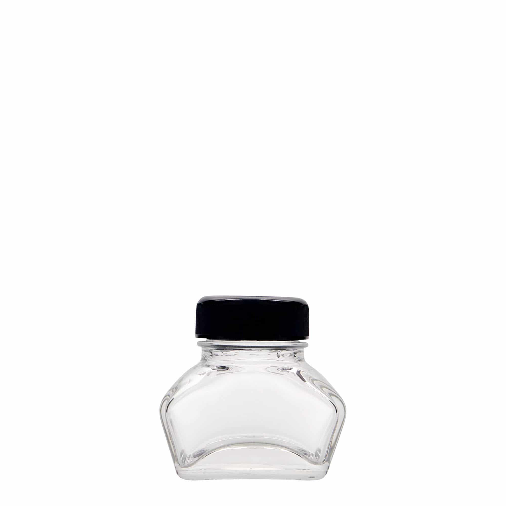 30 ml tindipott, ristkülikukujuline, suu: kruvikork