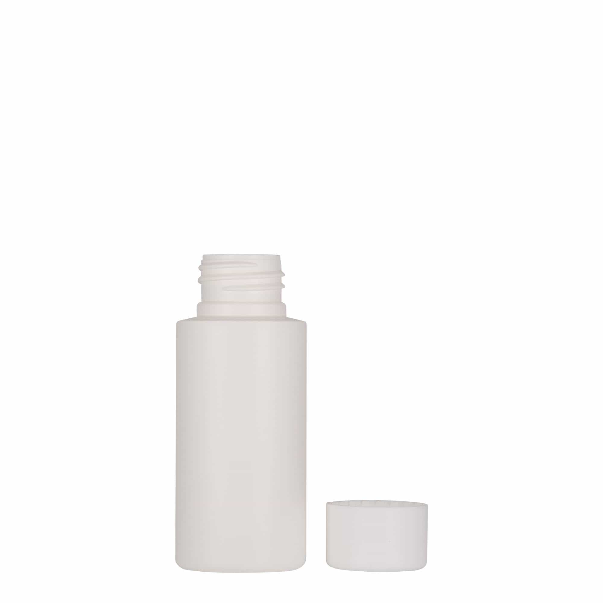 50 ml plastpudel „Pipe“, HDPE, valge, avale: 24/410