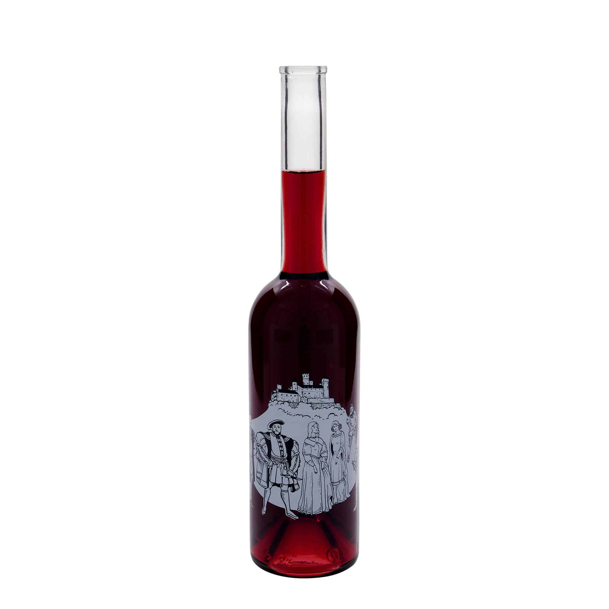 500 ml klaaspudel 'Opera', motiiv: keskaeg, sulgur: kork