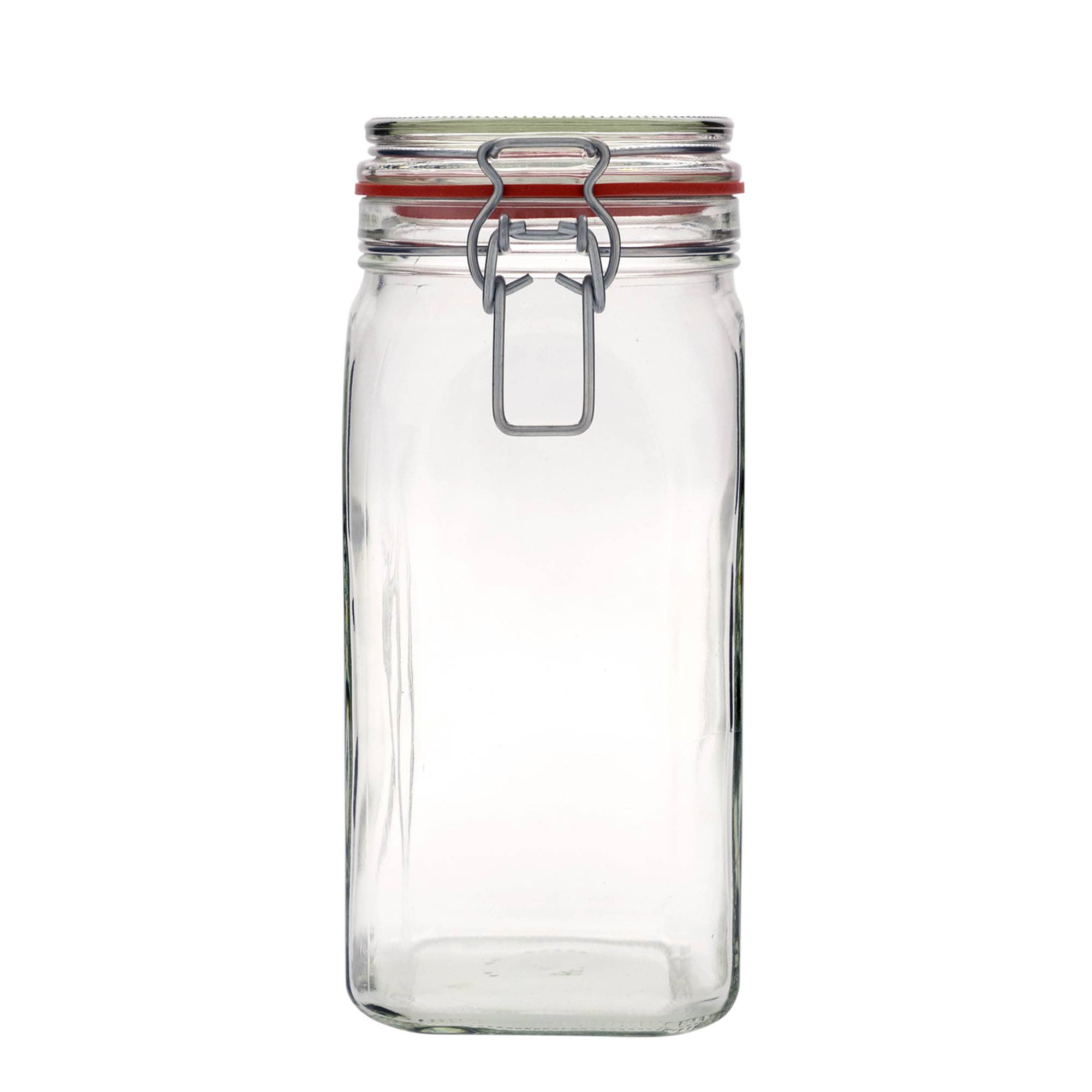 1,540 ml traadiga sulguriga klaaspurk #, ruudukujuline, ava: traadiga sulgur