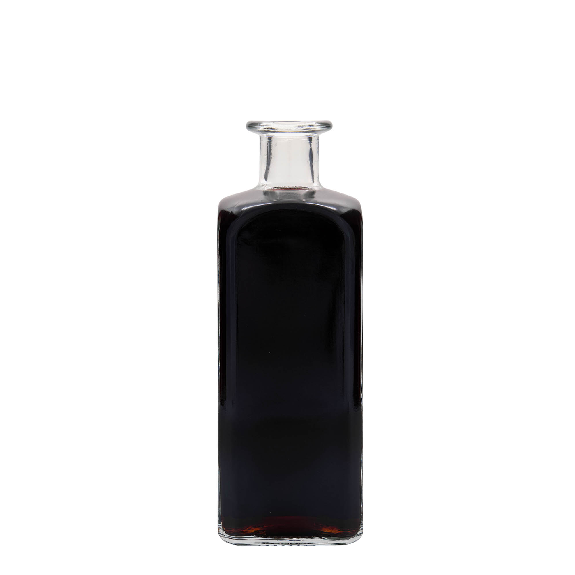 500 ml klaasist apteegipudel 'Carré', ruudukujuline, sulgur: kork