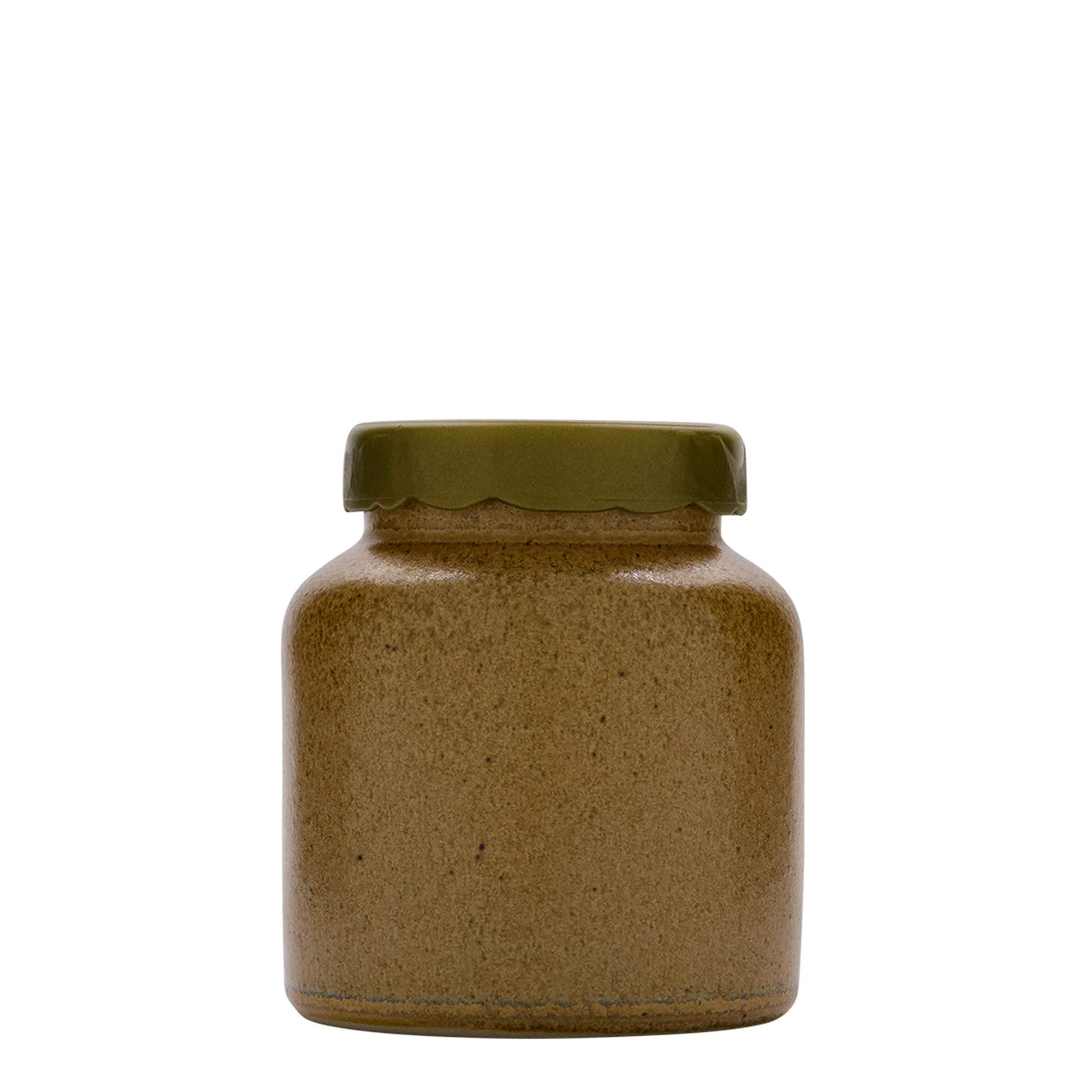 270 ml keraamiline savipot, pruun-kristall, avale: kaanega