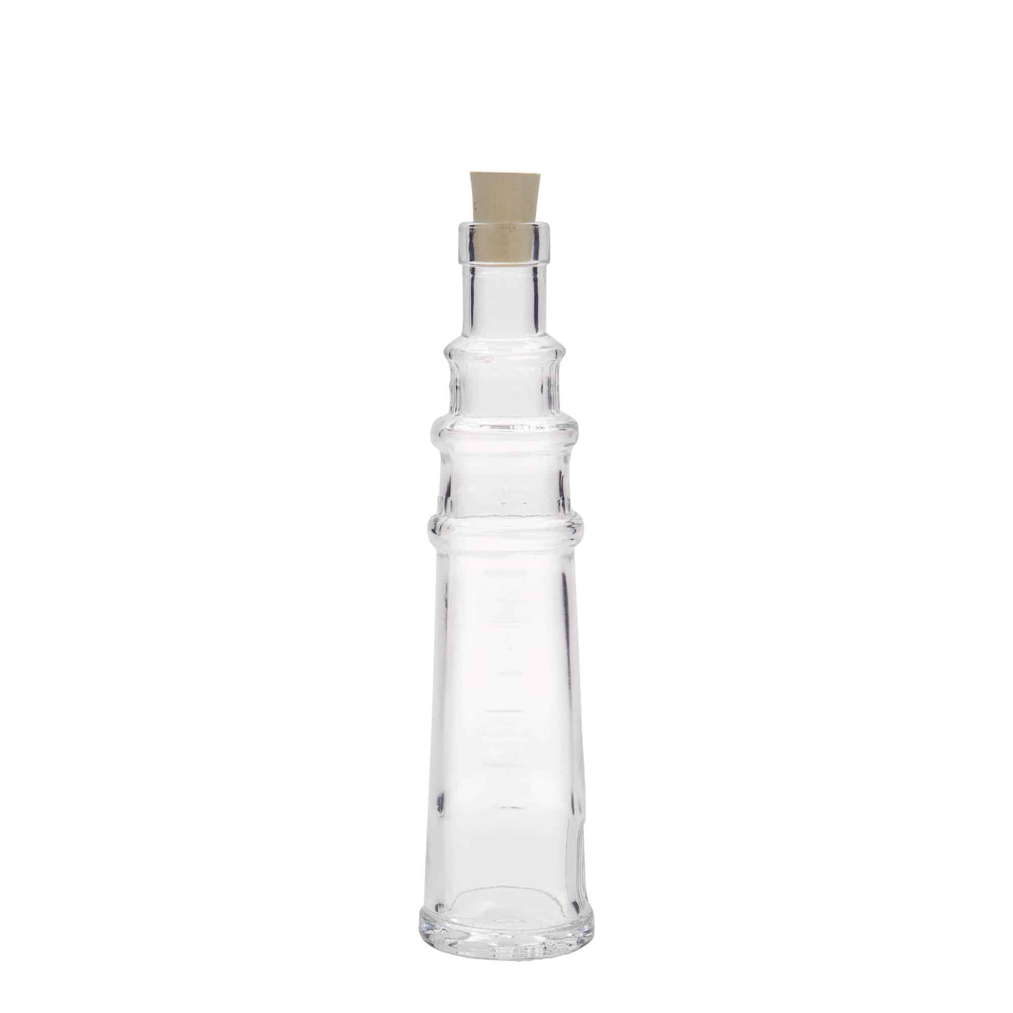 100 ml klaaspudel 'Leuchtturm', suuava: kork