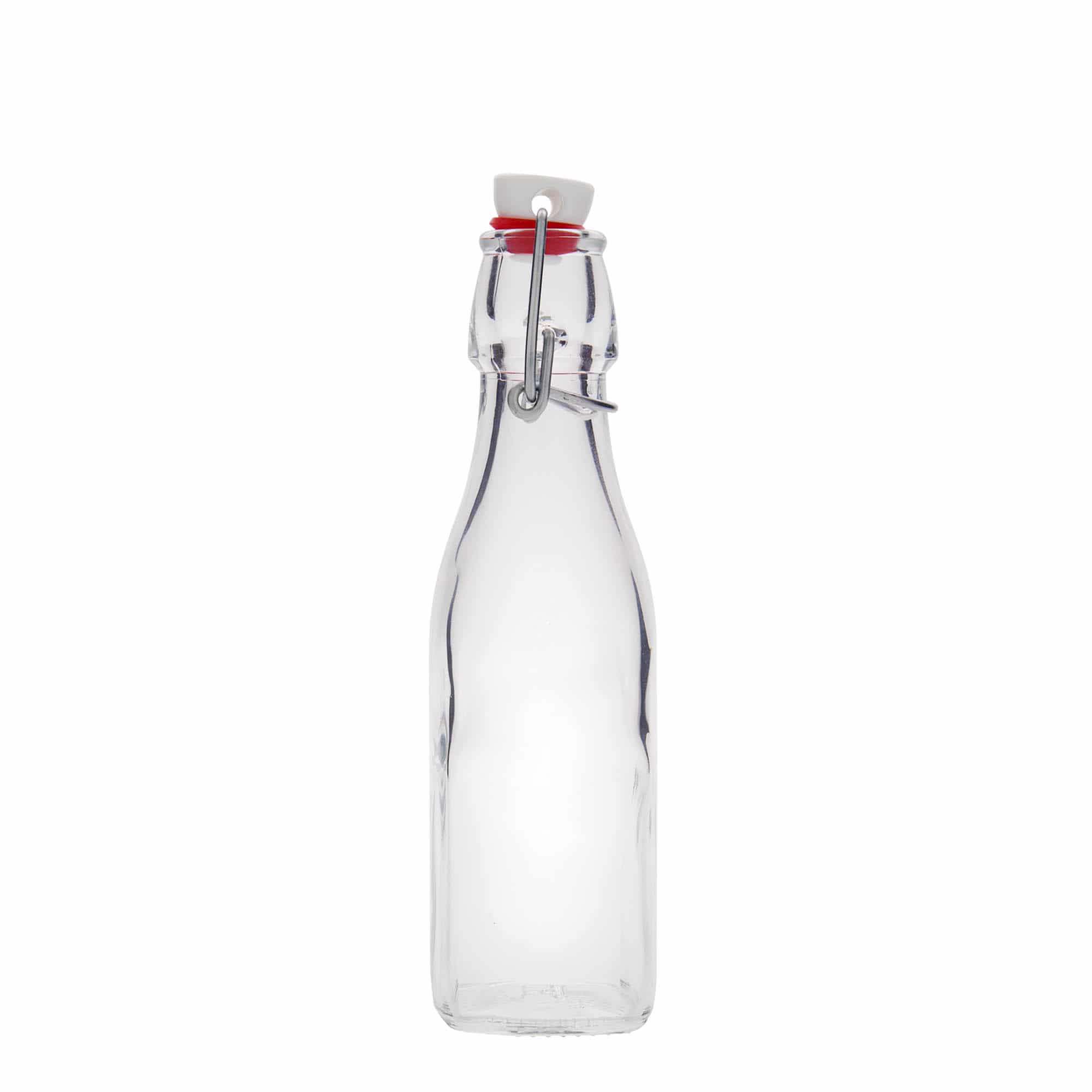 250 ml klaaspudel 'Sving', ruudukujuline, sulgur: traatkork