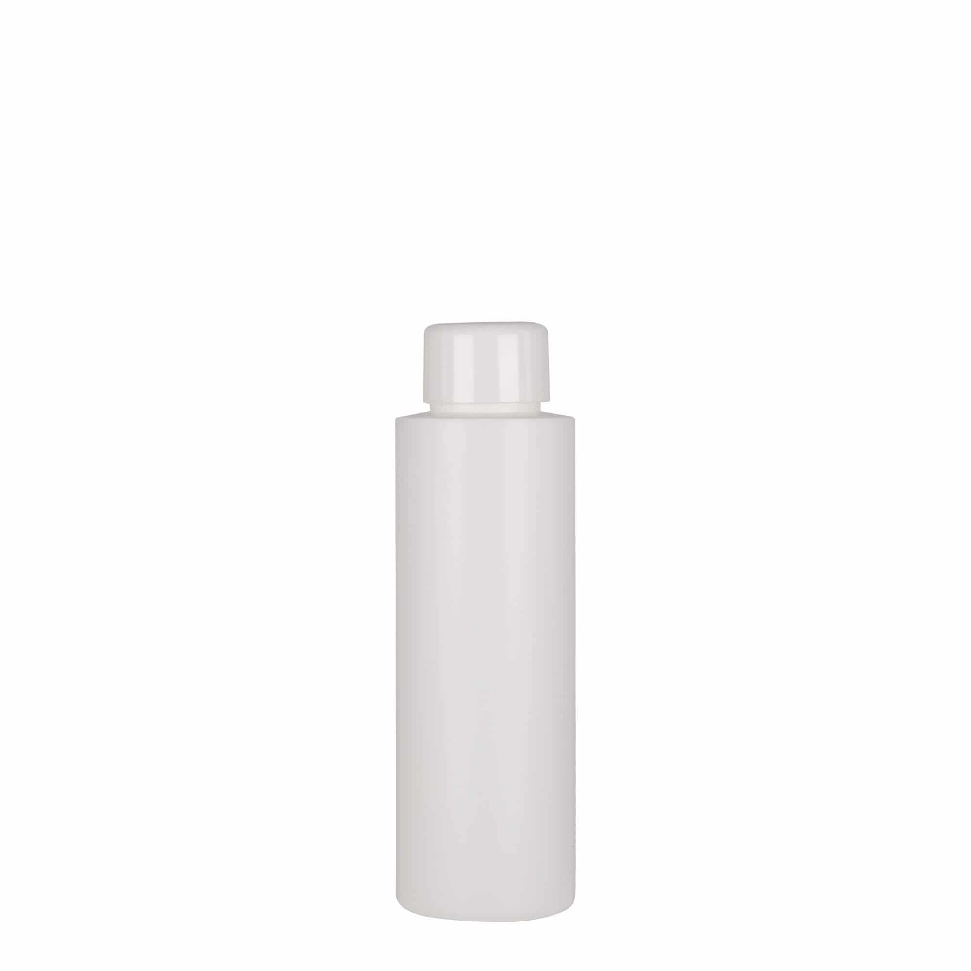 100 ml plastpudel 'Pipe', HDPE, valge, sulgur: GPI 24/410