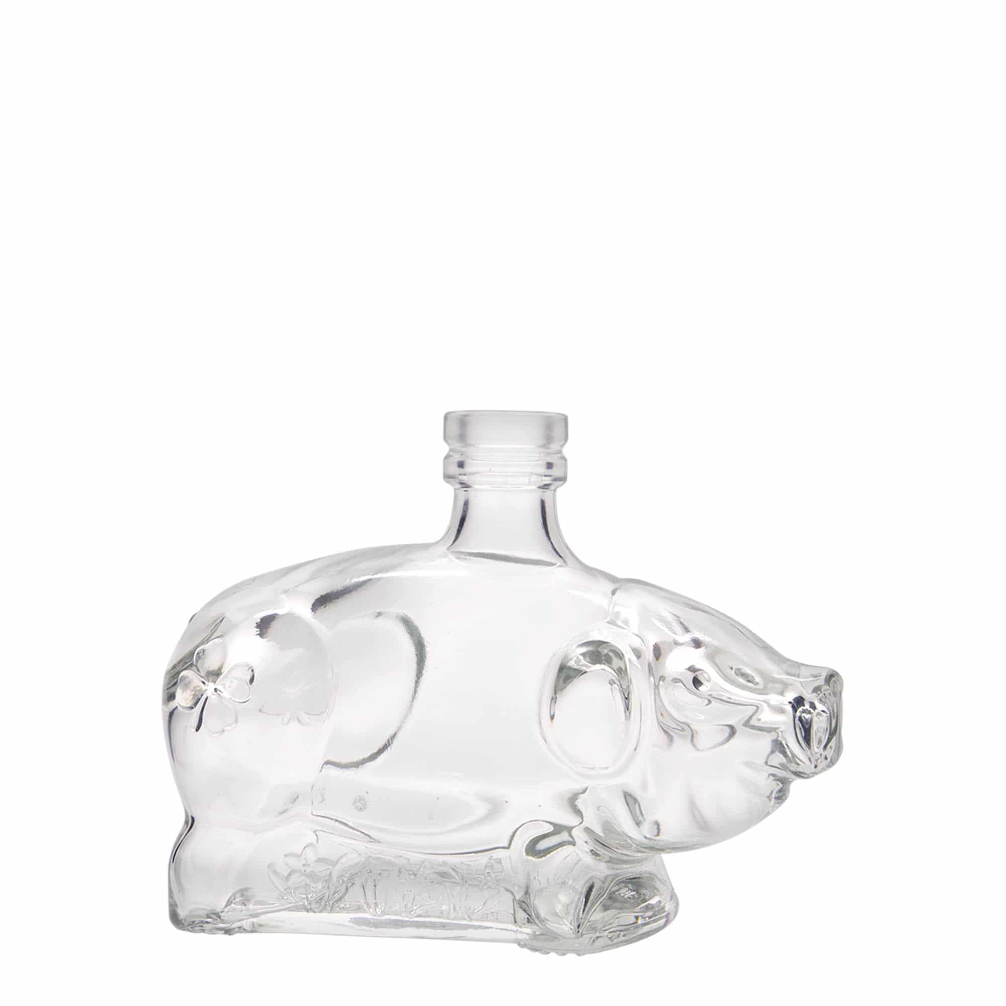 200 ml klaaspudel „Õnnelik põrsas“, suuava: kork
