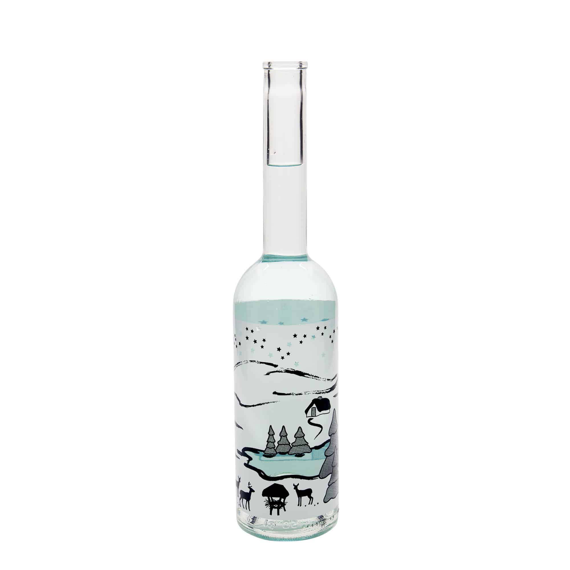 500 ml klaaspudel 'Opera', motiiv: Talveunistus-Bianco, suuava: kork