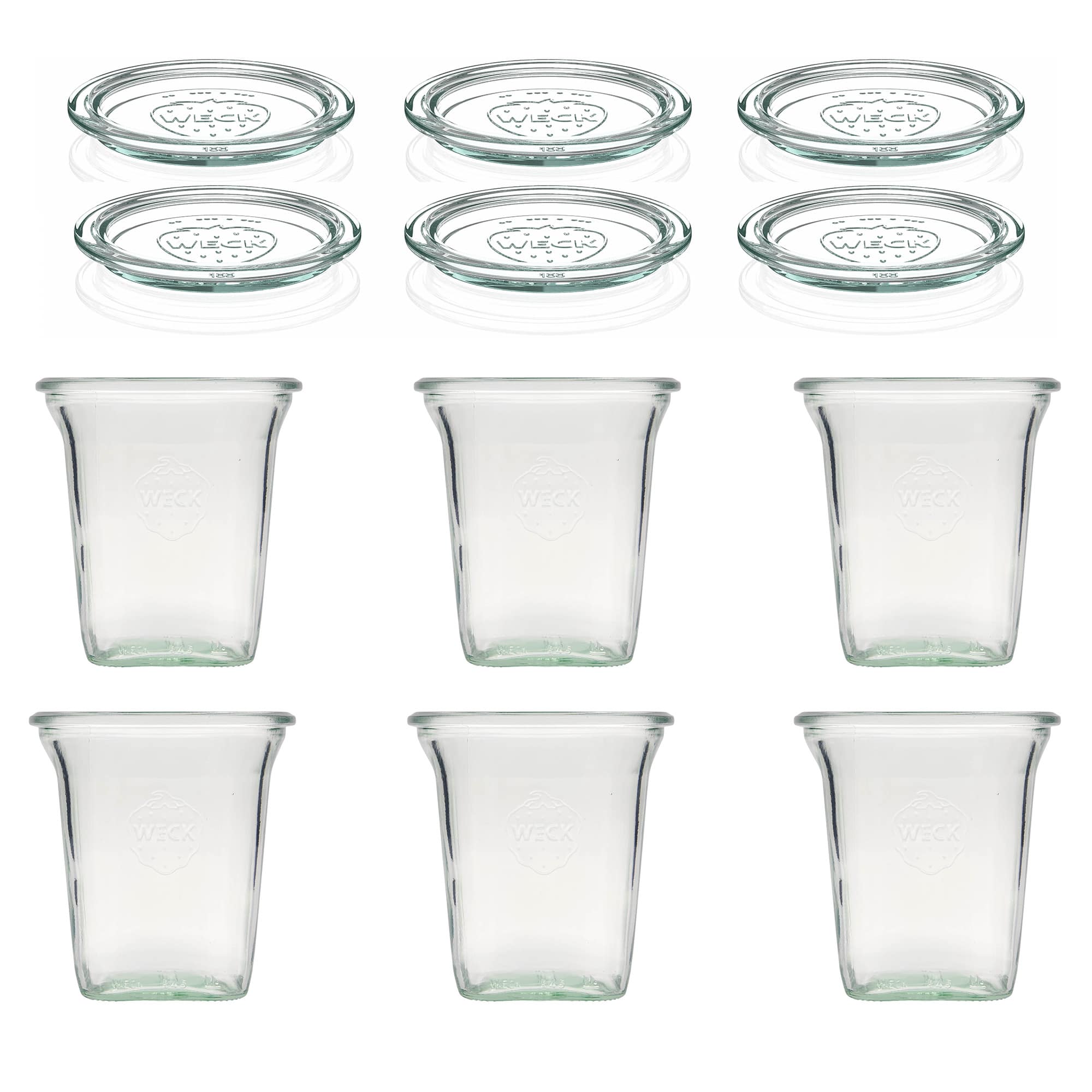 6x 545 ml WECK-Quadro klaas klaaskaanega RR 100