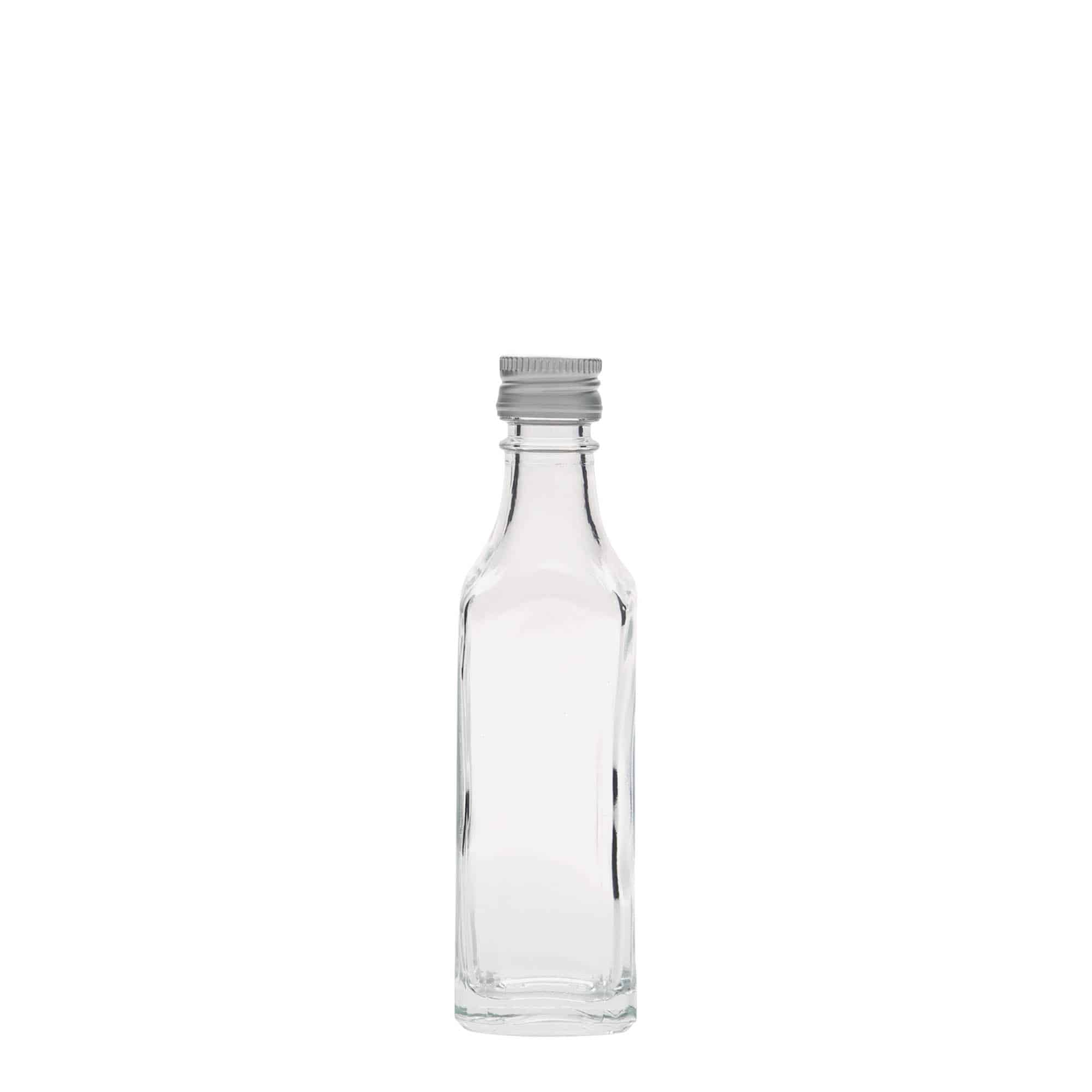 50 ml klaaspudel 'Siena', ruudukujuline, sulgur: PP 18