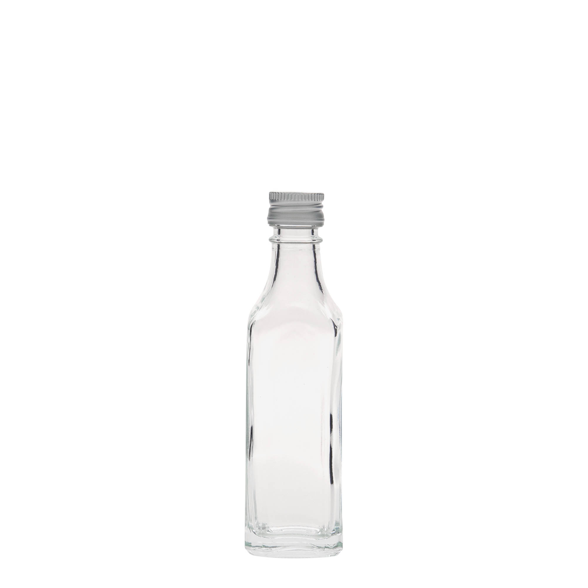 50 ml klaaspudel 'Siena', ruudukujuline, ava: PP 18