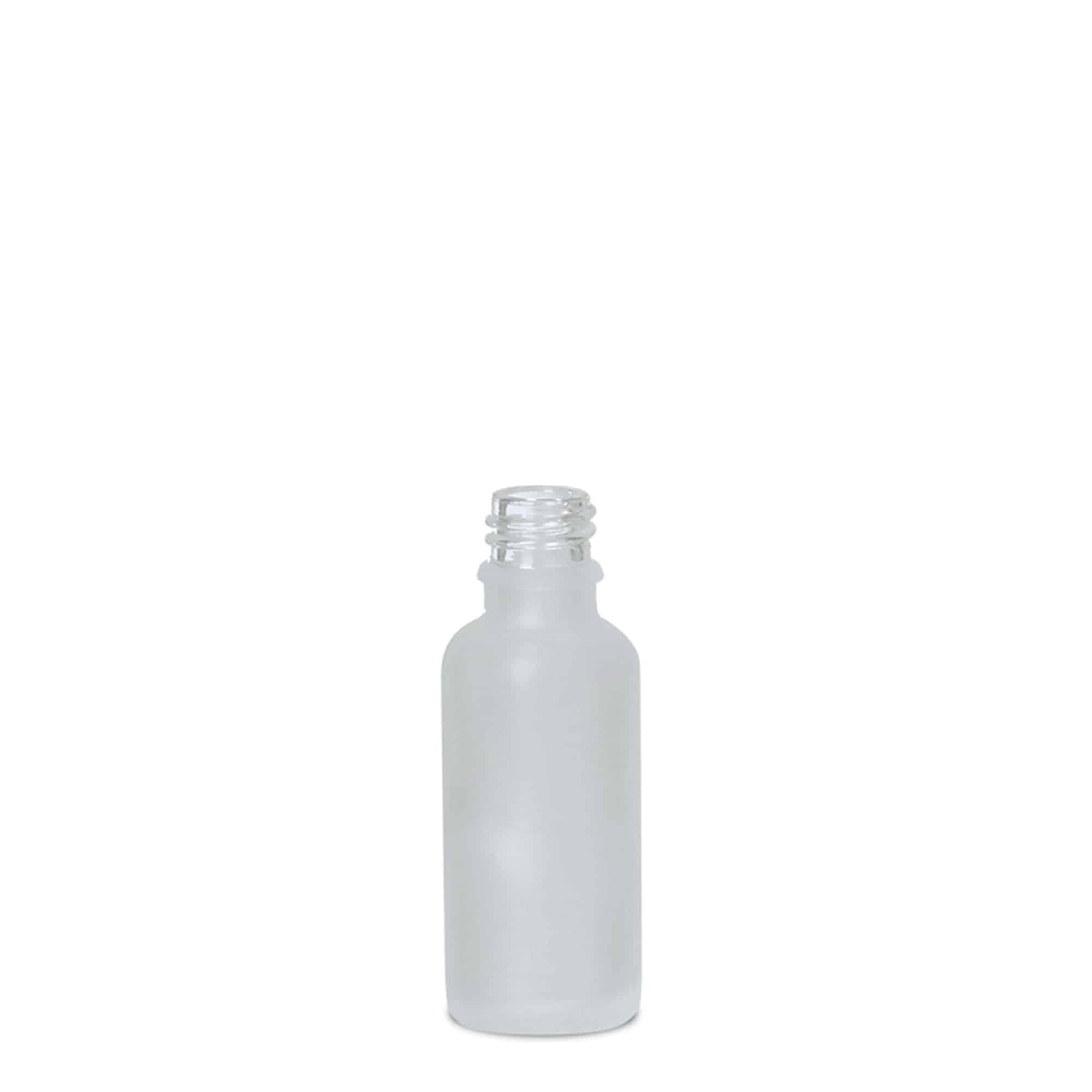 30 ml meditsiinipudel, klaas, matt, suuavale: DIN 18 30 ml meditsiinipudel, klaas, matt, suuavale: DIN 18