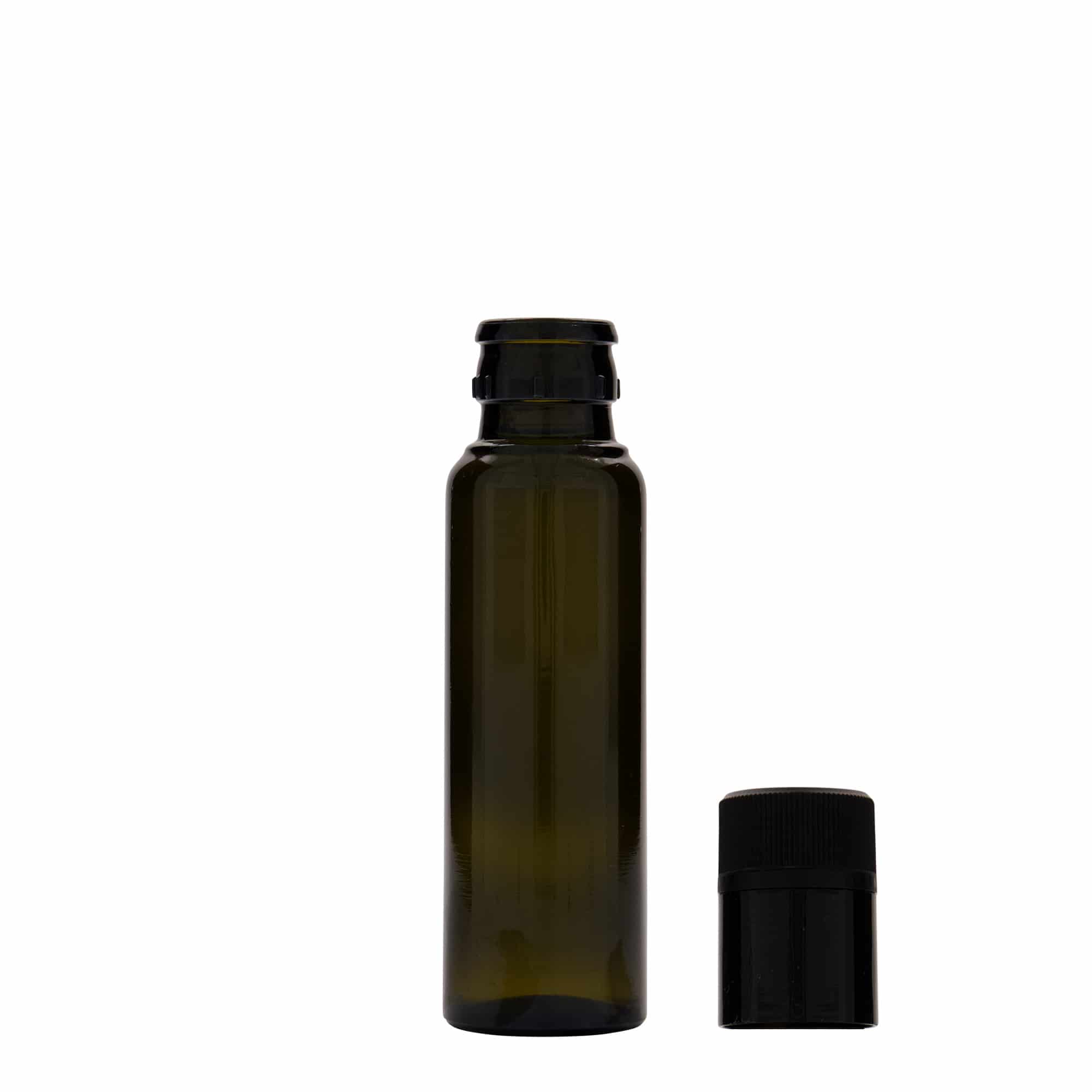 100 ml äädika/õlipudel 'Willy New', klaas, antiikroheline, sulgur: DOP