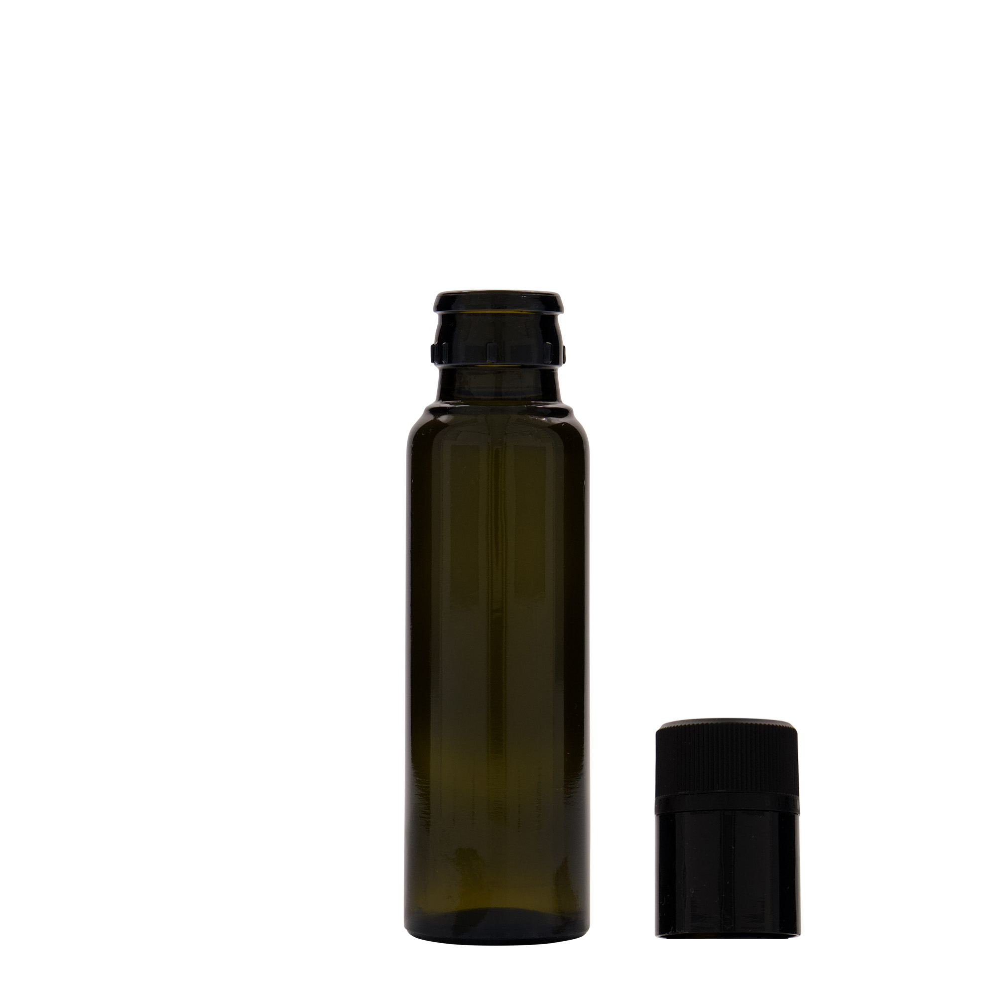 100 ml äädika-/õliflask 'Willy New', klaas, antiikroheline, suuava: DOP