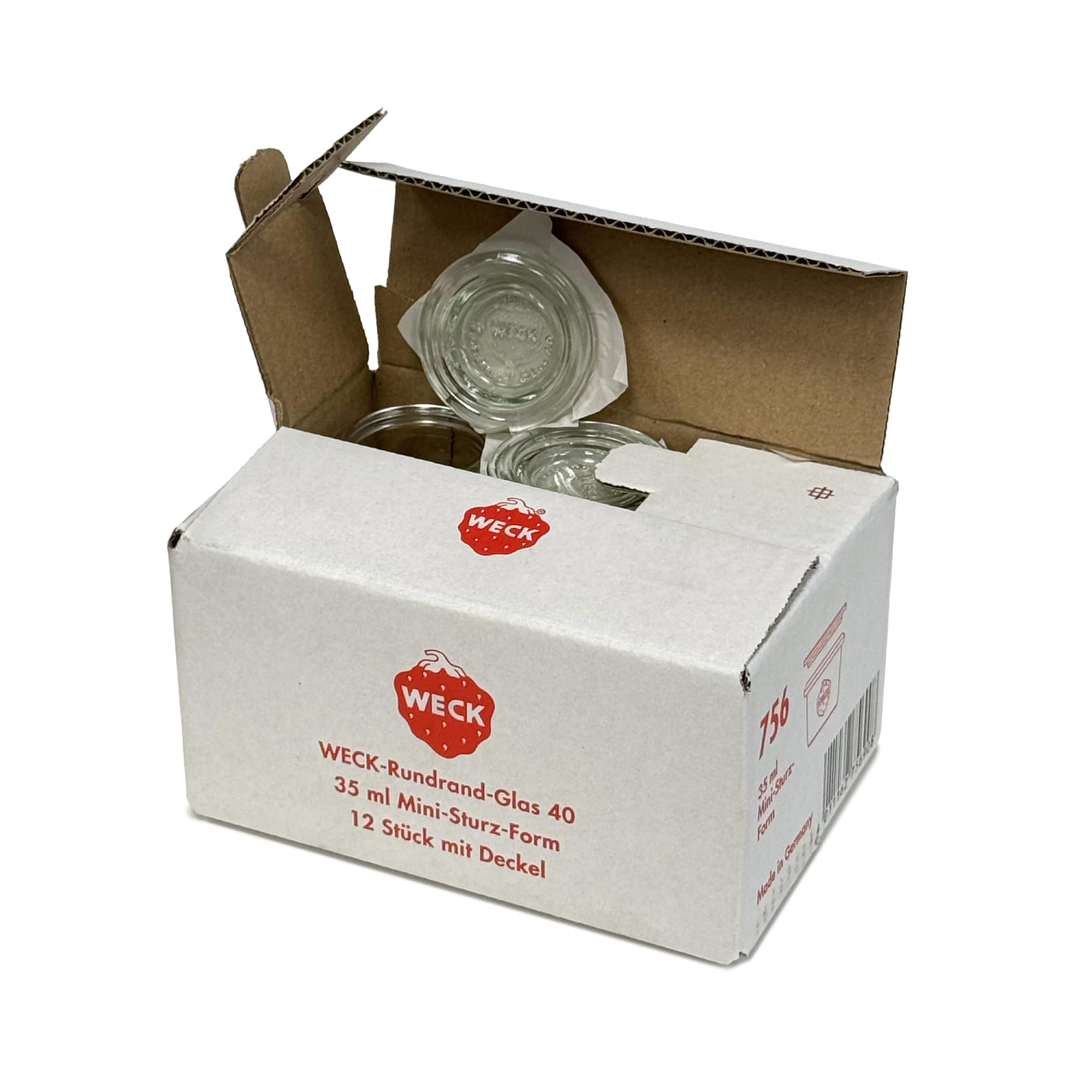 12x 35 ml WECK-klaaspurk klaaskaanega RR 40