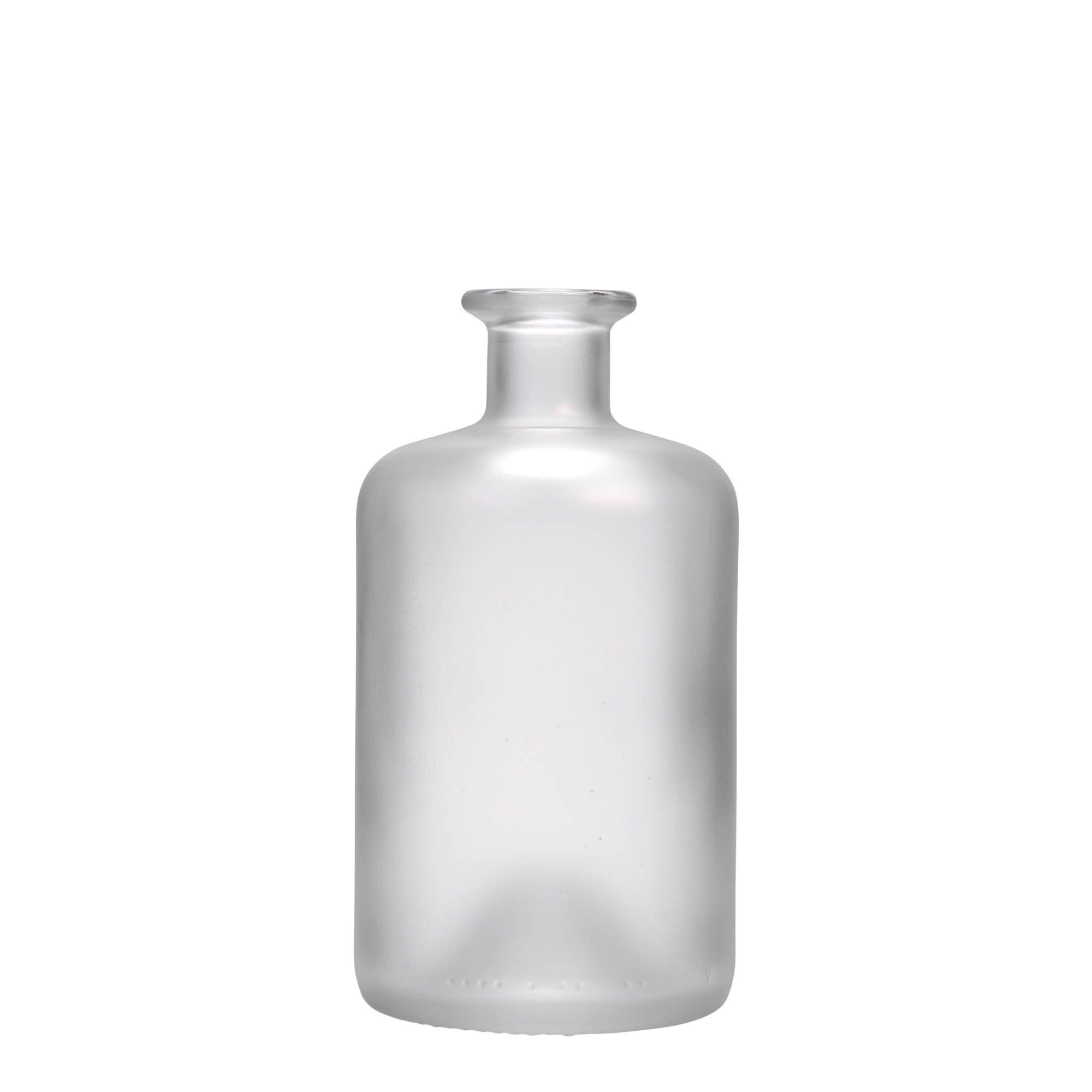 500 ml apteegipudel klaasist, jäätunud, suuava: kork