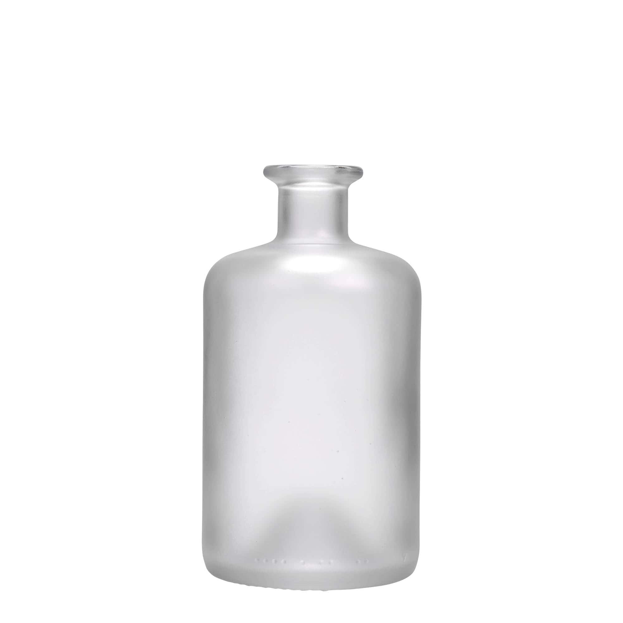 500 ml apteegipudel klaasist, jäätunud, avale: kork