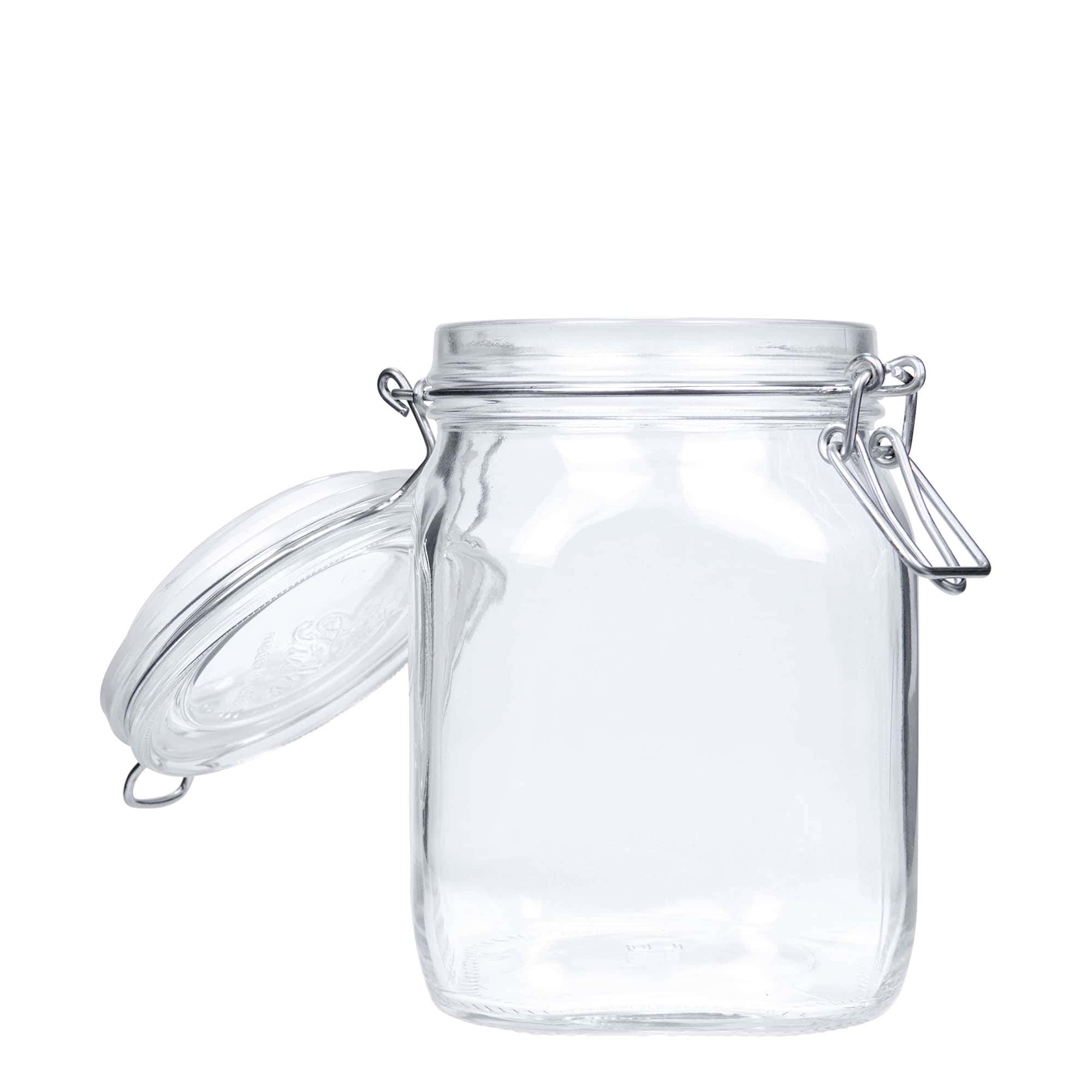 1000 ml traatkaanega purk 'Fido', ruudukujuline, sulgur: traatkaas