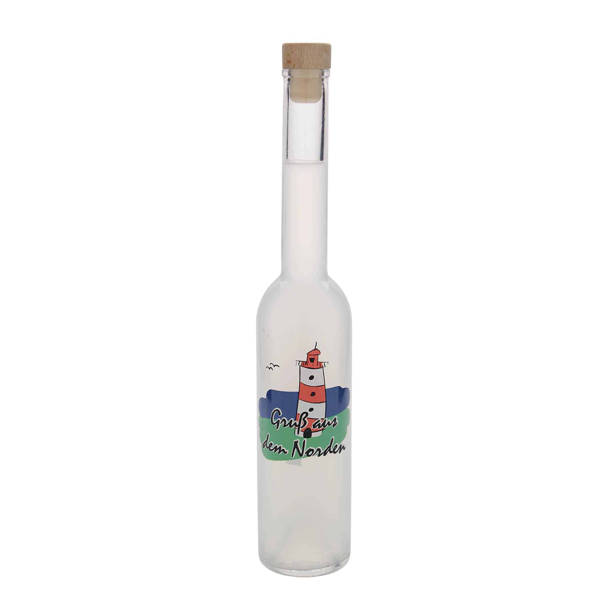 350 ml klaaspudel 'Opera', motiiv: põhi, sulgur: kork