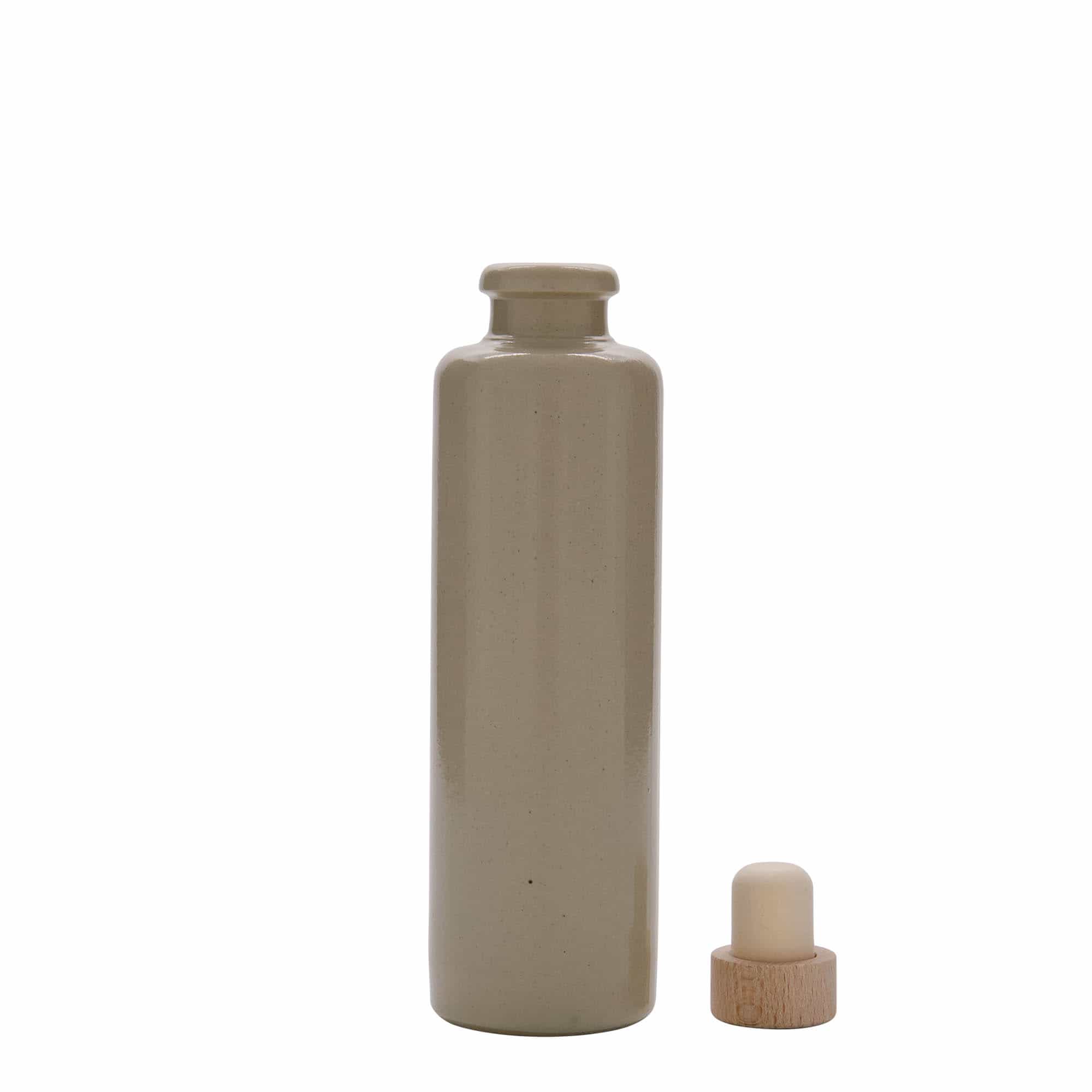 200 ml keraamiline pudel, kivikeraamika, beež, sulgur: kork