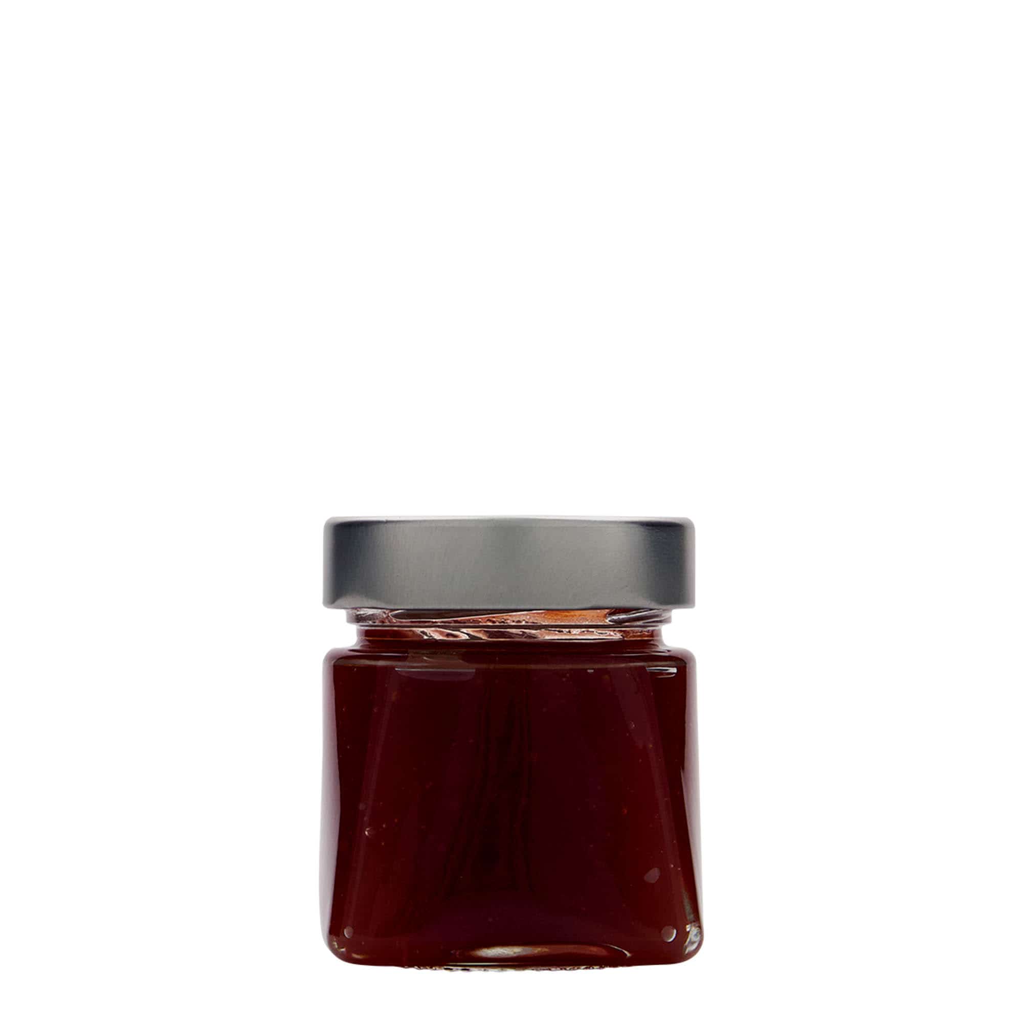 106 ml ruudukujuline klaaspurk 'Luxor', ava: Deep-Twist-Off (DTO 58)