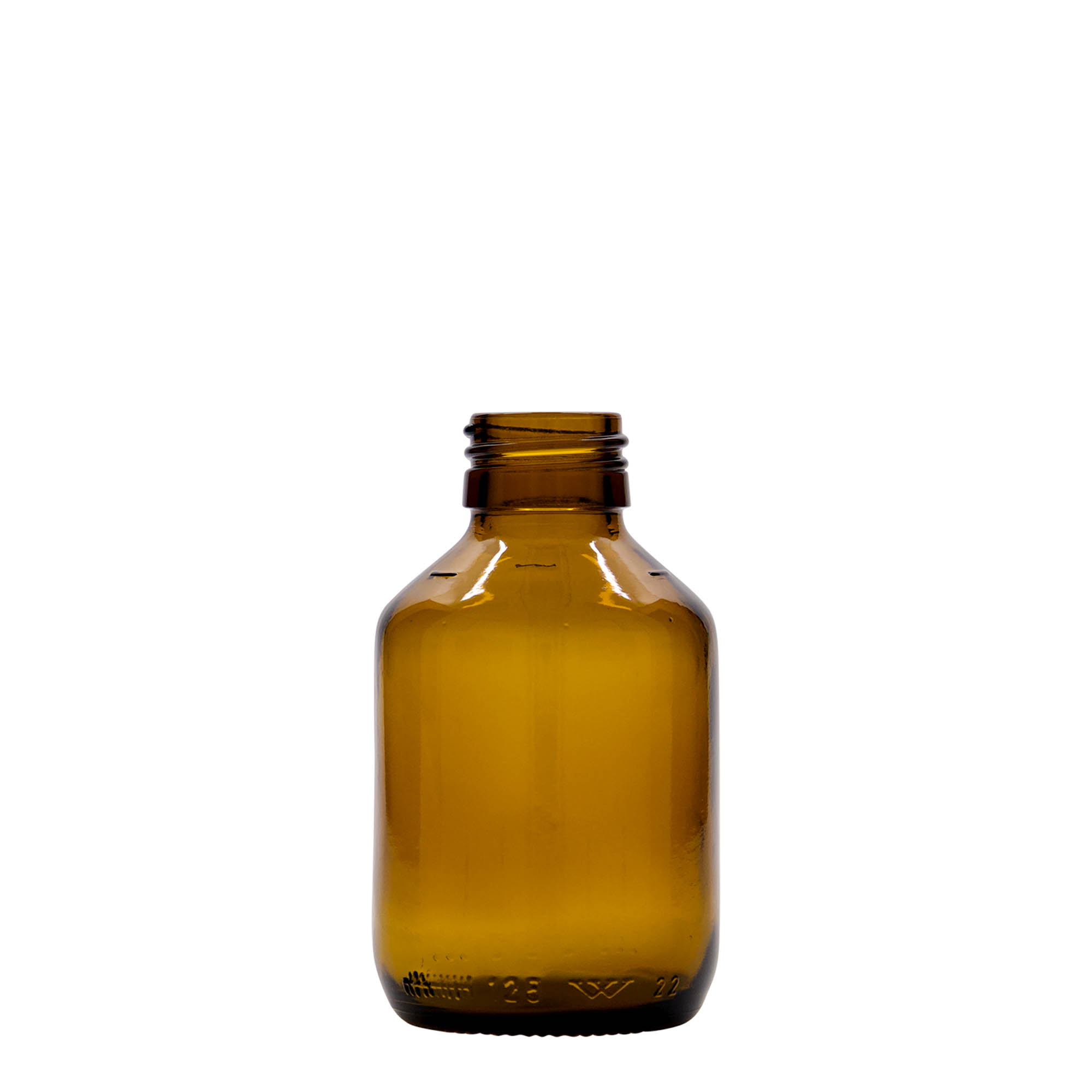 125 ml meditsiinipudel, pruun, klaas, suuava: PP 28 125 ml meditsiinipudel, pruun, klaas, suuava: PP 28