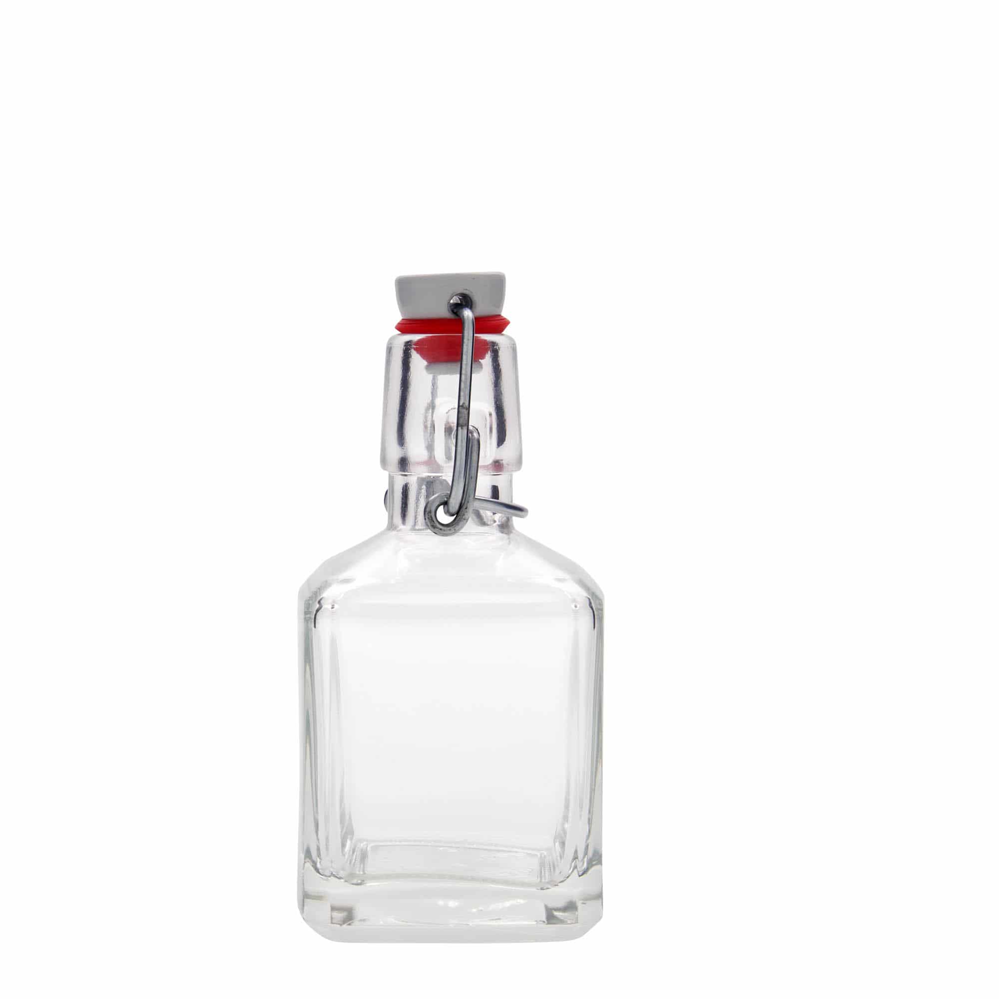 200 ml klaaspudel 'Kubica', ruudukujuline, sulgur: traatkork