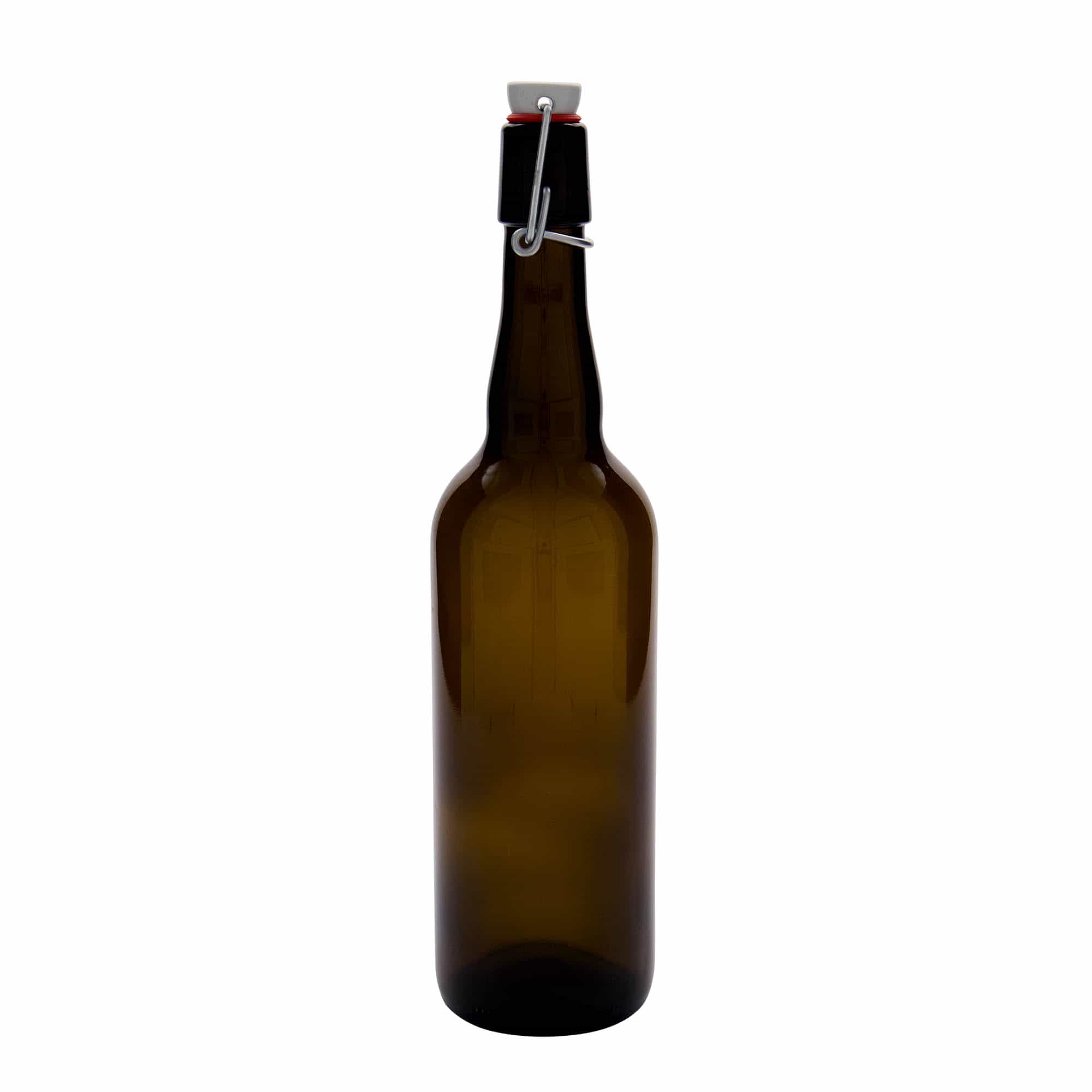 750 ml õllepudel Belgia, klaas, pruun, suuava: klambrikork