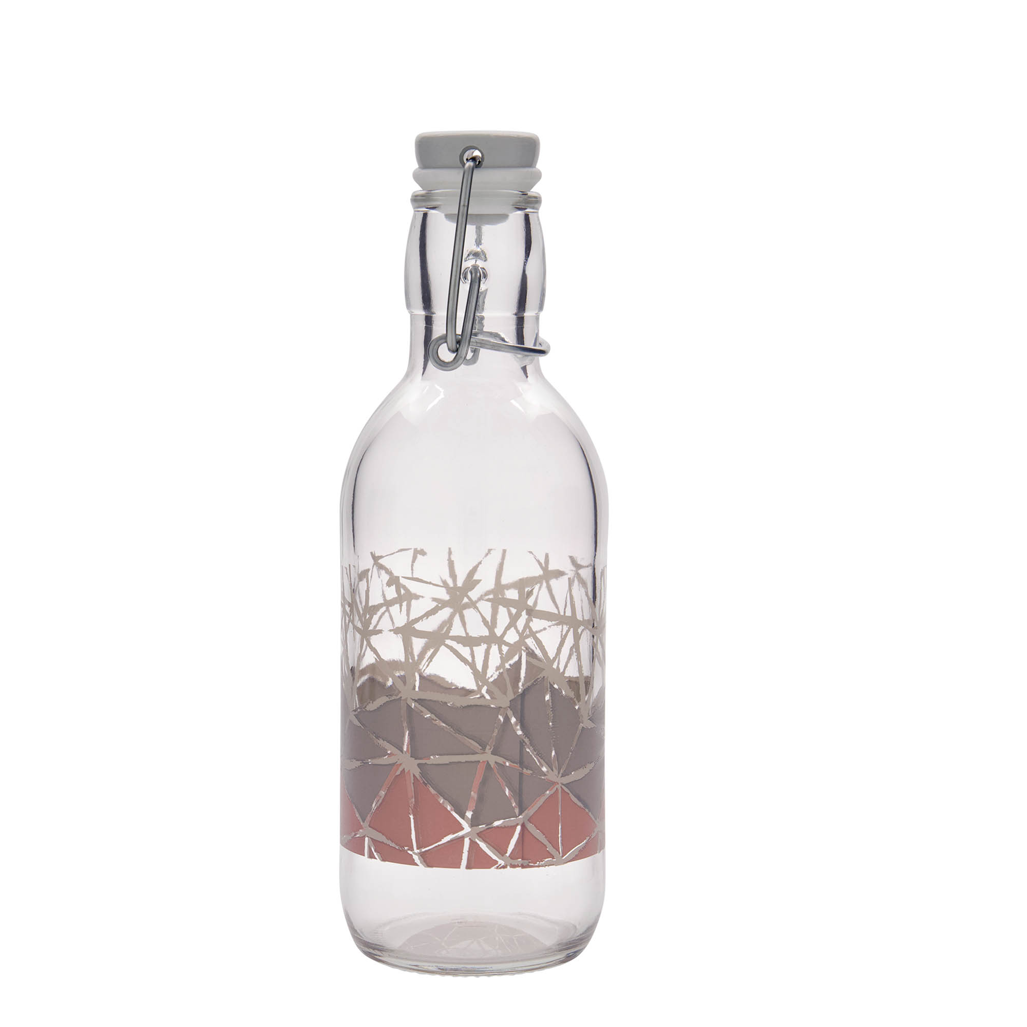 500 ml klaaspudel Emilia trükitud 'Manolibera rosa', suuava: klambriga korgiga 500 ml klaaspudel Emilia trükitud 'Manolibera rosa', suuava: klambriga korgiga