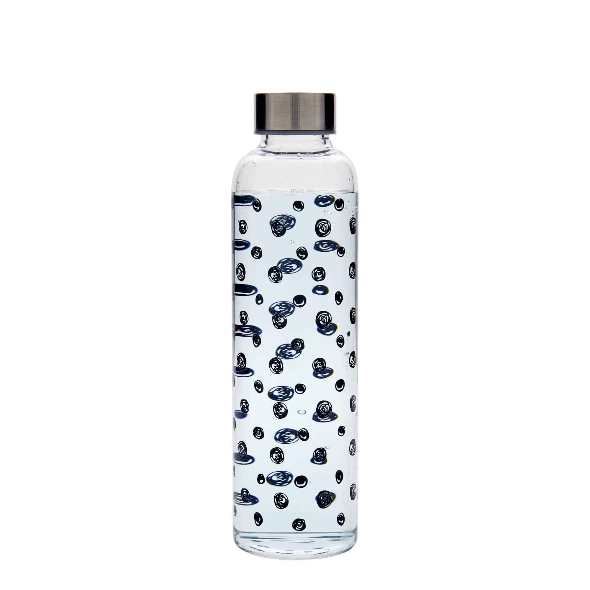 500 ml joogipudel 'Perseus', motiiv: mustad täpid, sulgur: keeratav kork